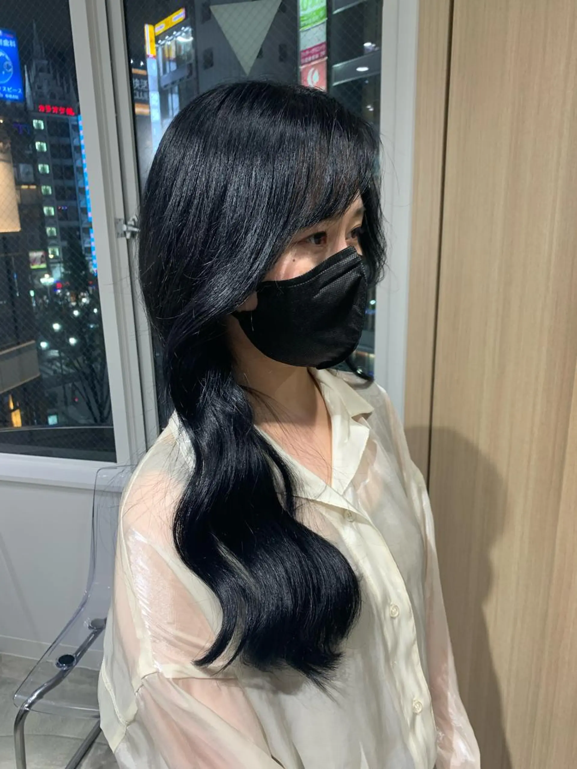 ロング ヘアアレンジ エクステ 韓国風ヘア ロング ヘアカラー エクステ 新宿♥ハッシュカット 暖色カラー♥Unaのヘアスタイル