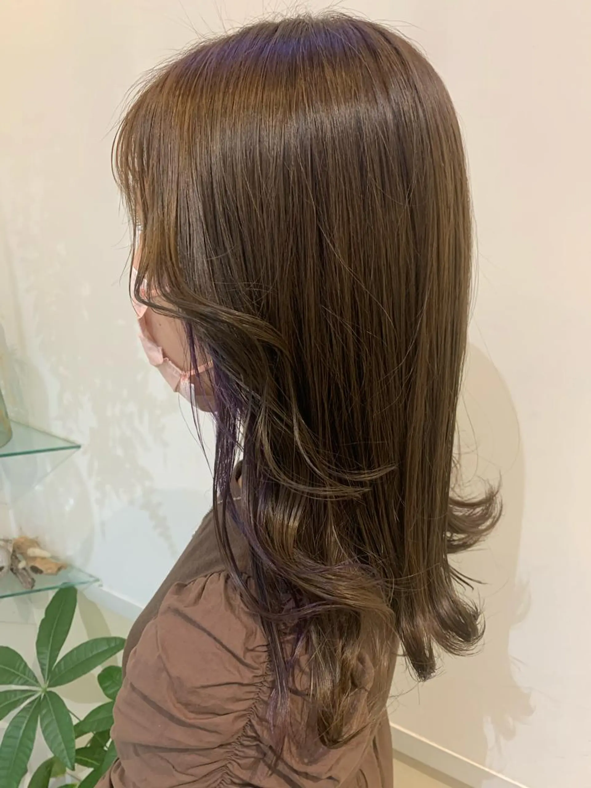 セミロング カラー 透けるbrown カラー🎗♡yukaのヘアスタイル