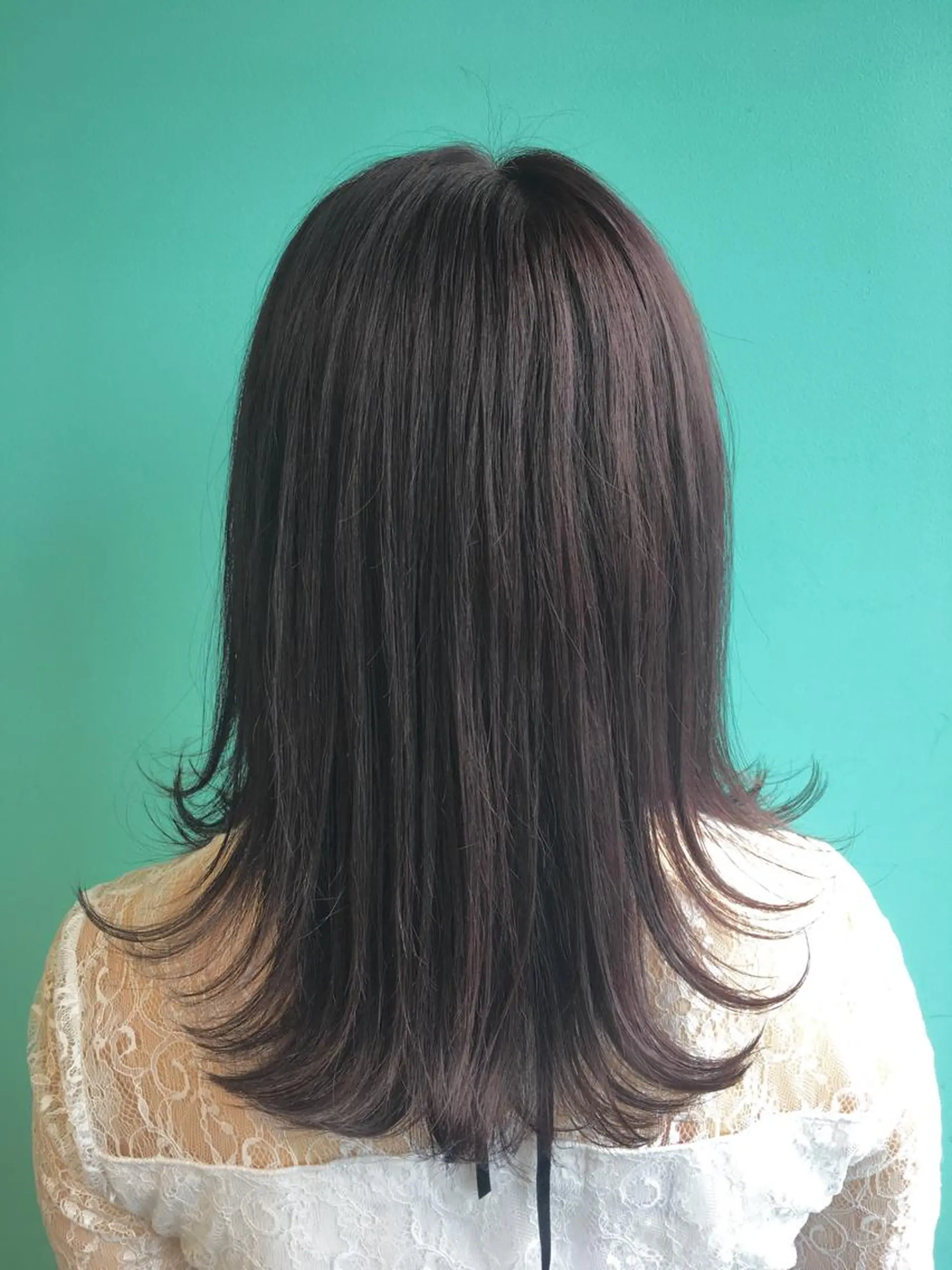 セミロング カラー さかい なつみのヘアスタイル