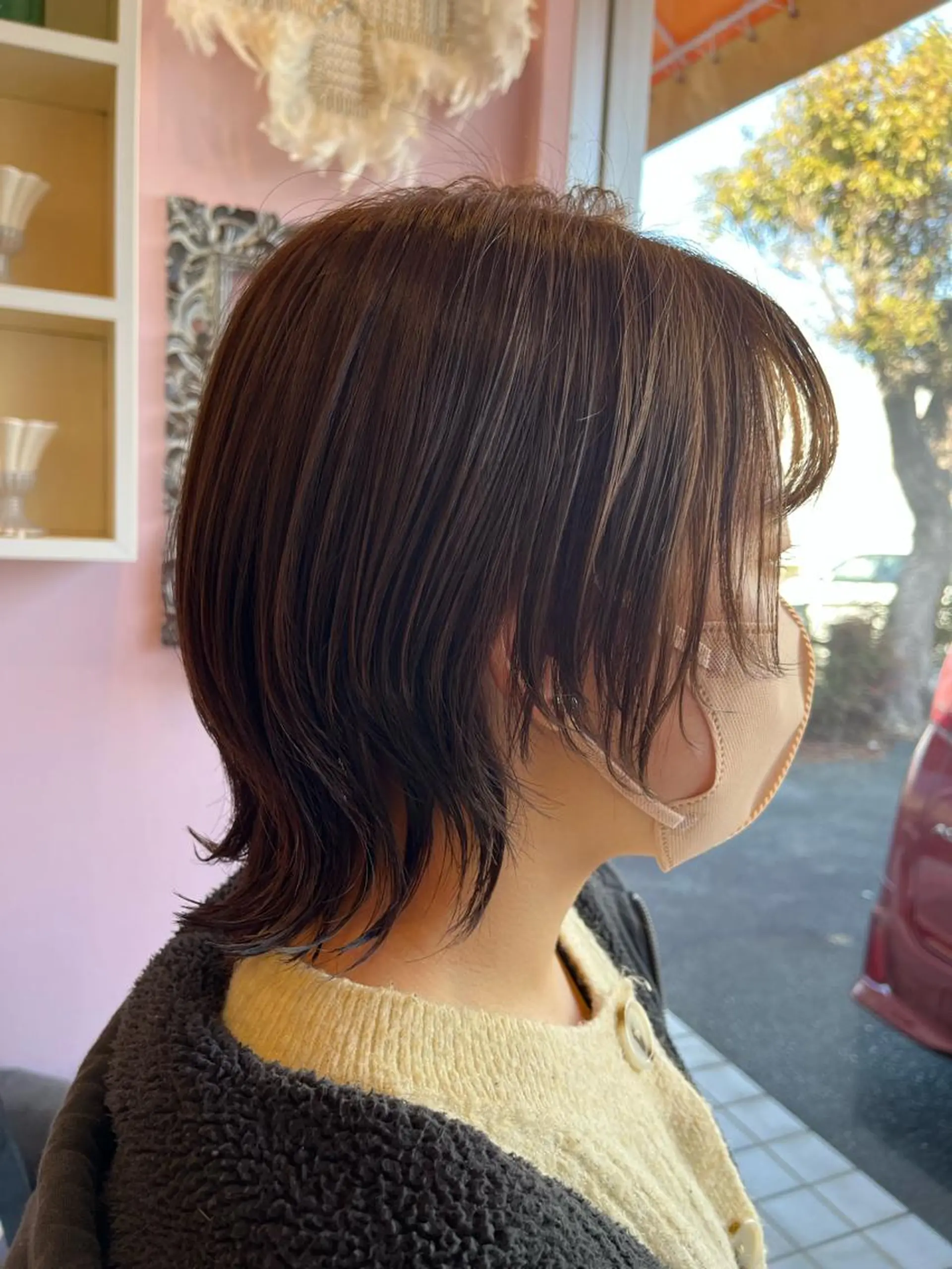 ミディアム カラー ウルフカット 個性派/ハイトーン ✨✨　稲吉菜々美のヘアスタイル