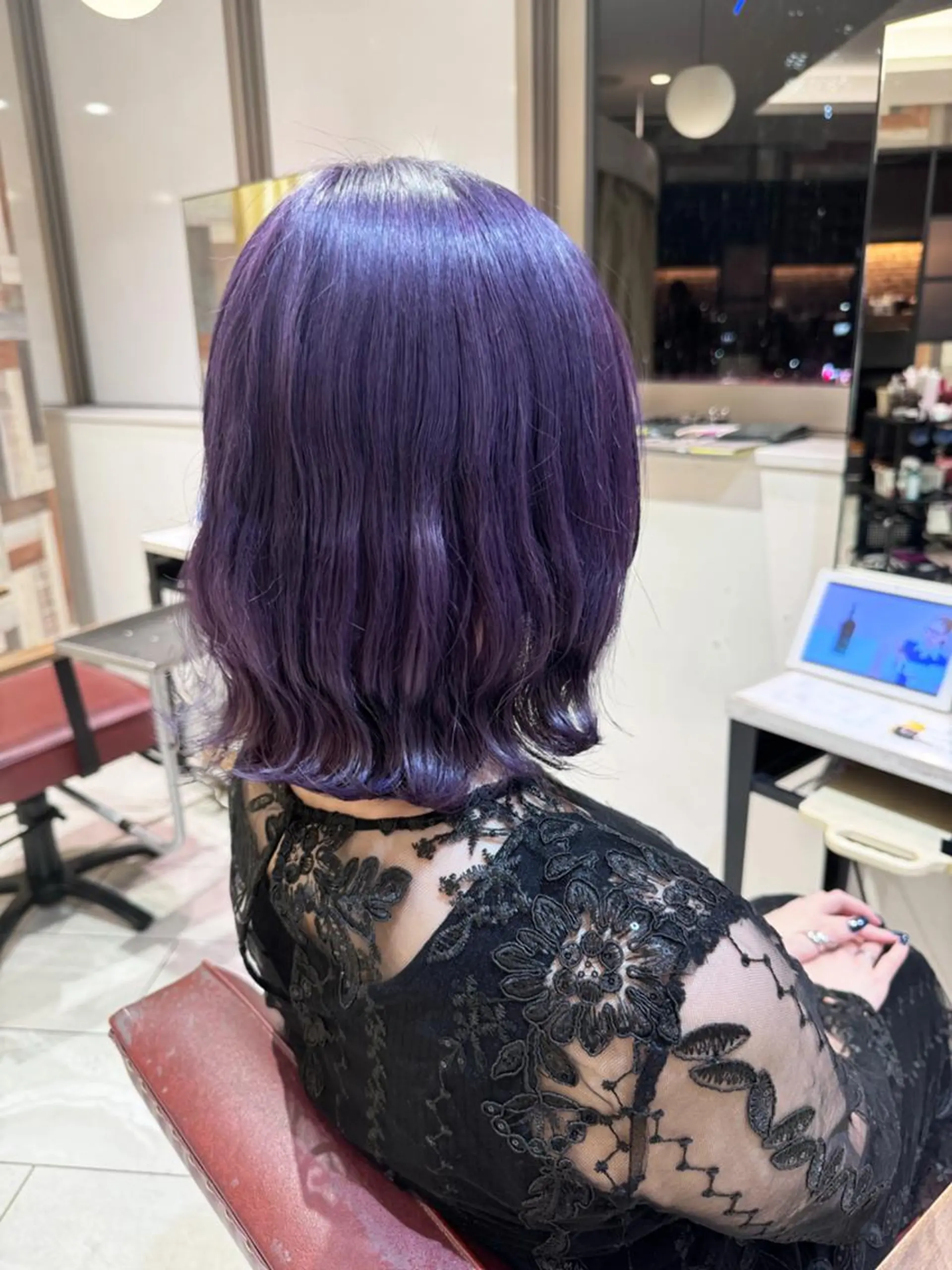 ミディアム カラー ブルーカラー ブルーラベンダー ラベンダーカラー ヘアカラー トリートメント 尾森紳哉💎透明感/ デザインカラーのヘアスタイル