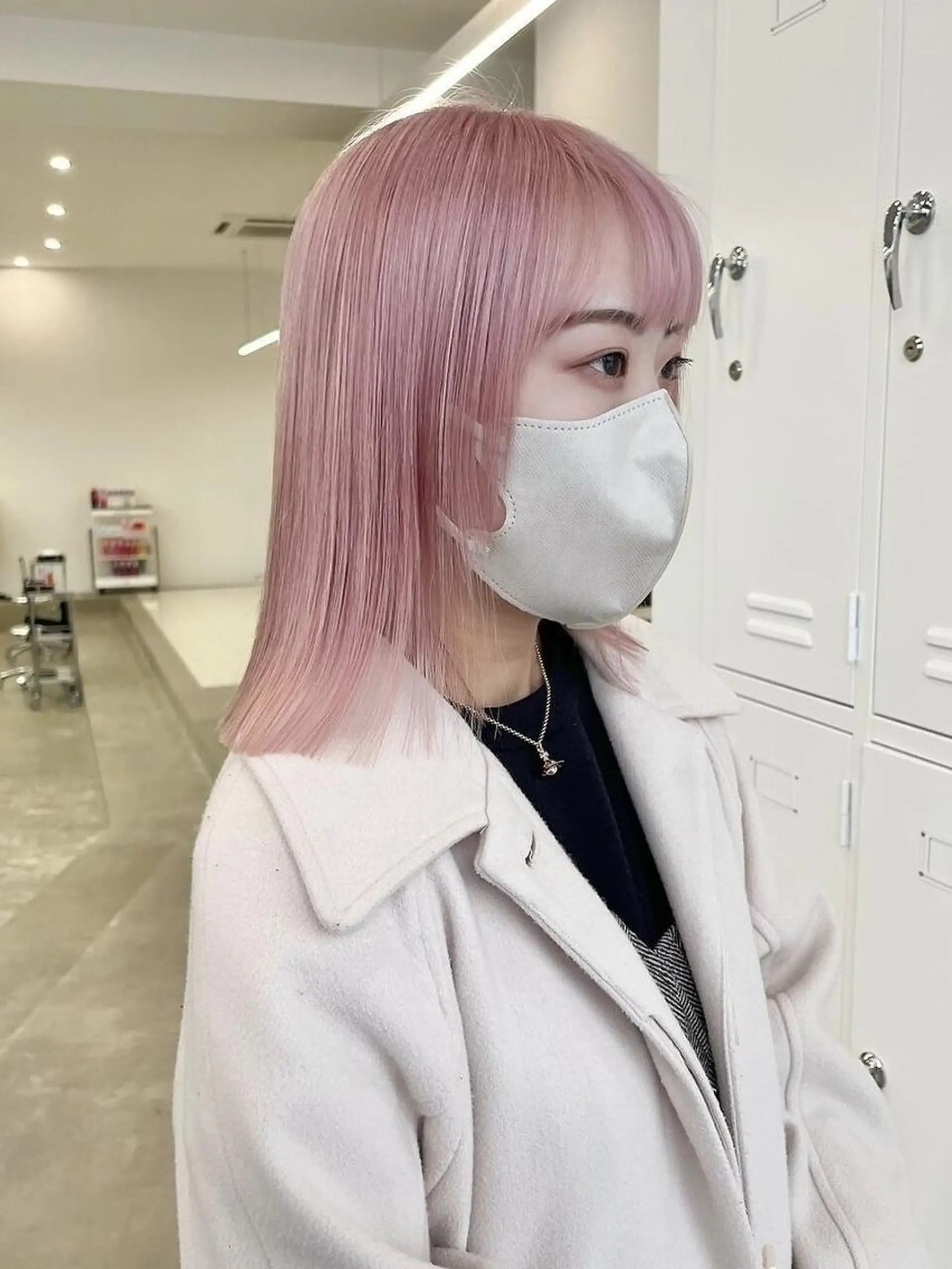 ミディアム カラー ミディアムパーマ バレイヤージュ ブリーチ ケアブリーチ ダブルカラー ヘアカラー Nought etre 西金沢のヘアスタイル