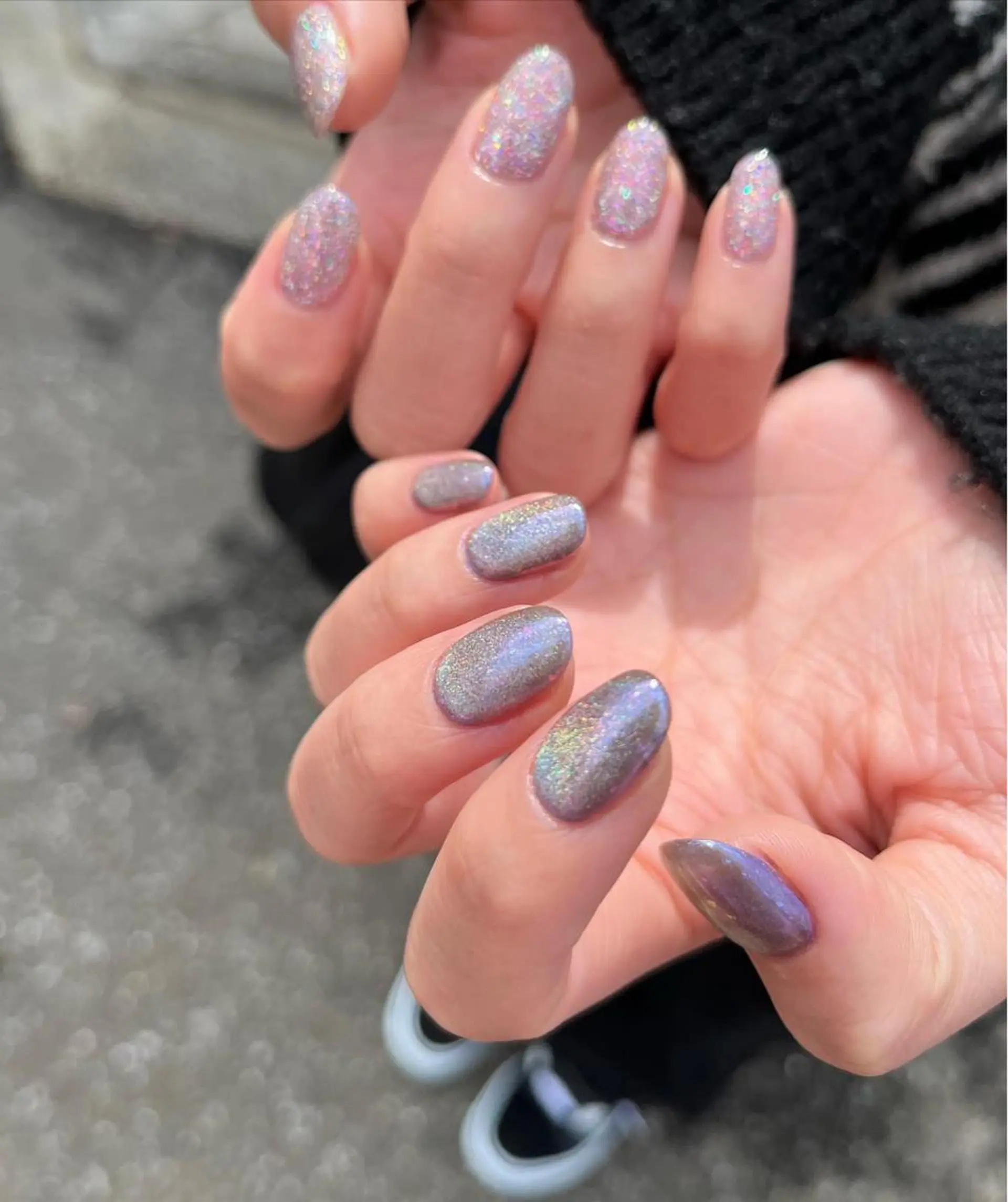 ネイル フレンチネイル キラキラネイル マグネットネイル ミラーネイル 🌼大西洋子 laughl🌼のネイルデザイン