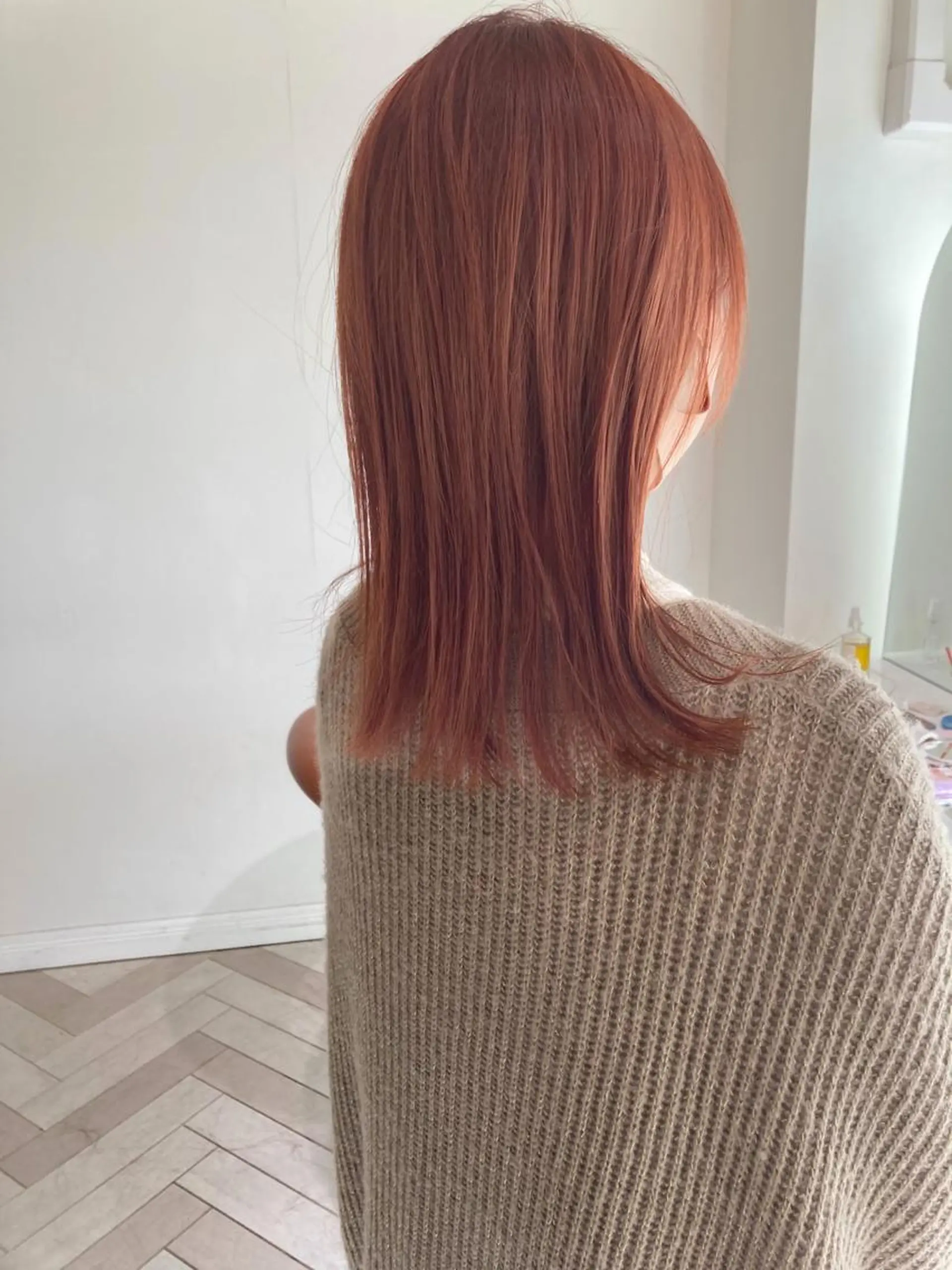 ミディアム カラー ベージュカラー オレンジ ヘアカラー トリートメント お洒落ベージュ🤎 代官山shibukiのヘアスタイル