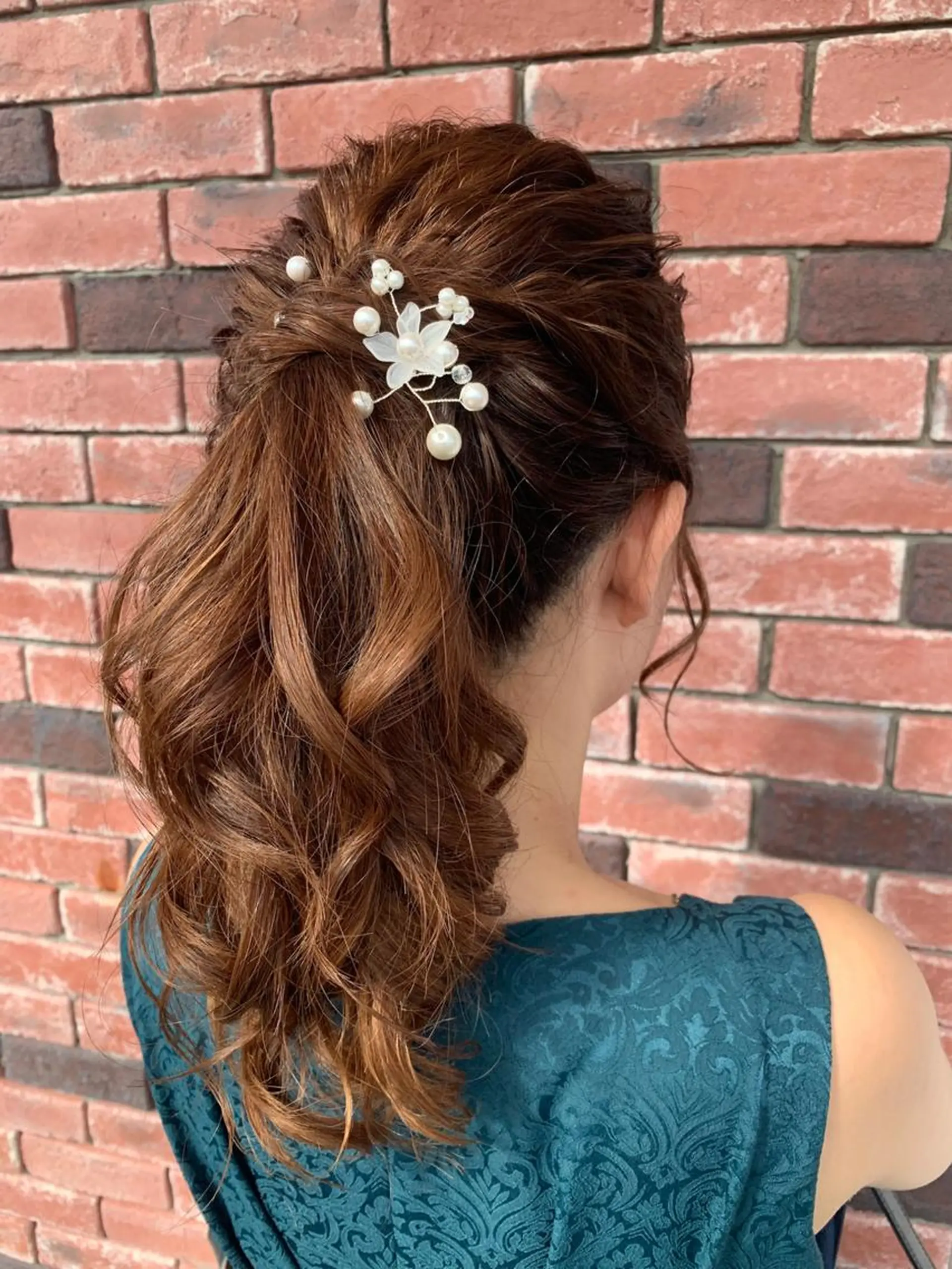 ロング ヘアアレンジ ポニーテール 結婚式・ブライダル 工藤 萌香のヘアスタイル