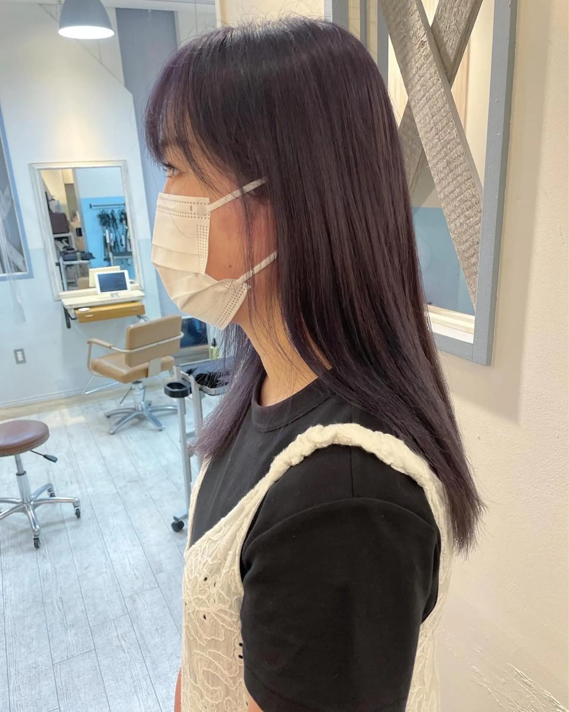 カラー アッシュ ラベンダーカラー ラベンダーアッシュ ヘアカラー トリートメント レイヤー/ボブ/ 顔周り/yukinaのヘアスタイル