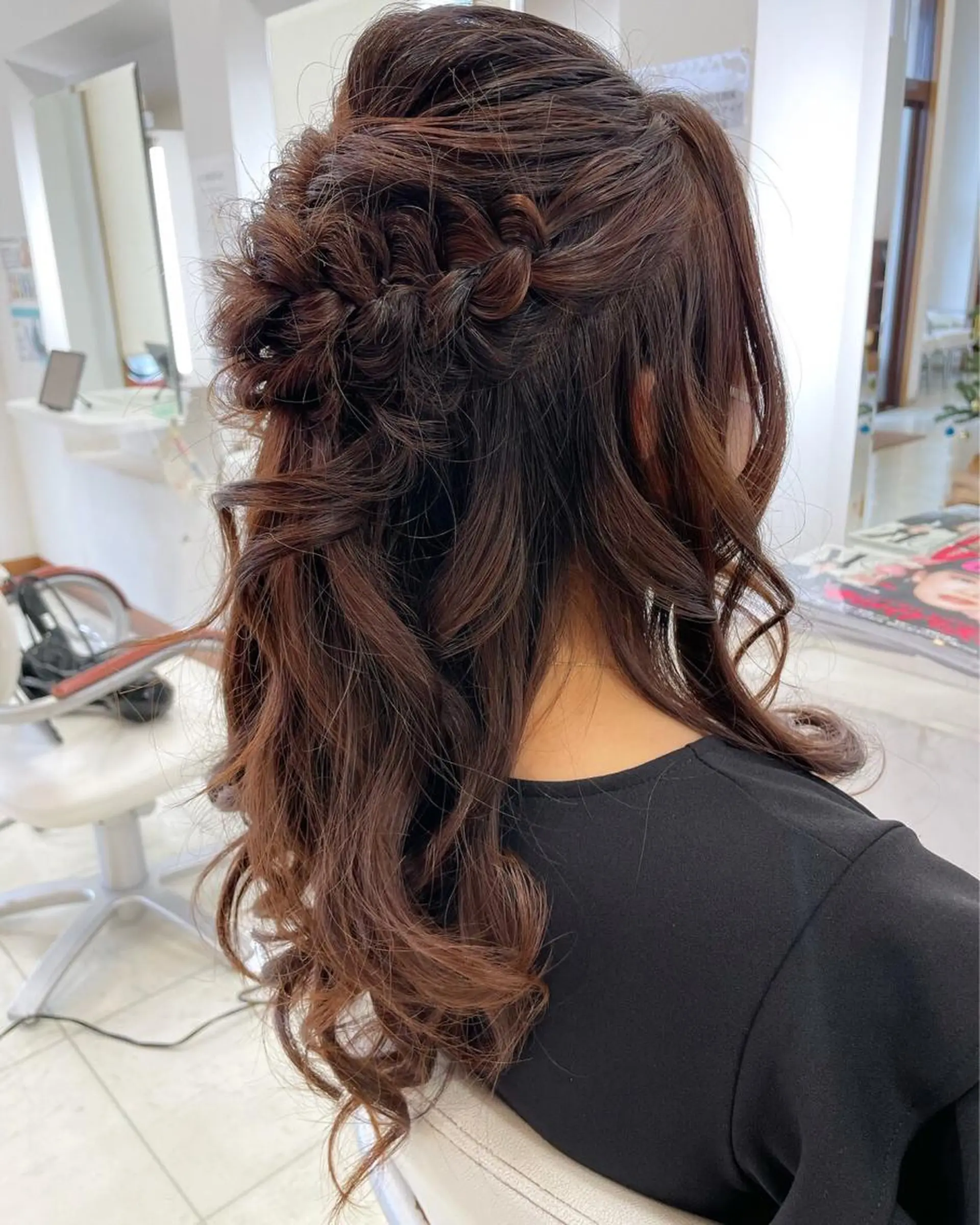 ロング ヘアアレンジ ハーフアップ 結婚式・ブライダル ヘアセット Hair VERDEのヘアスタイル