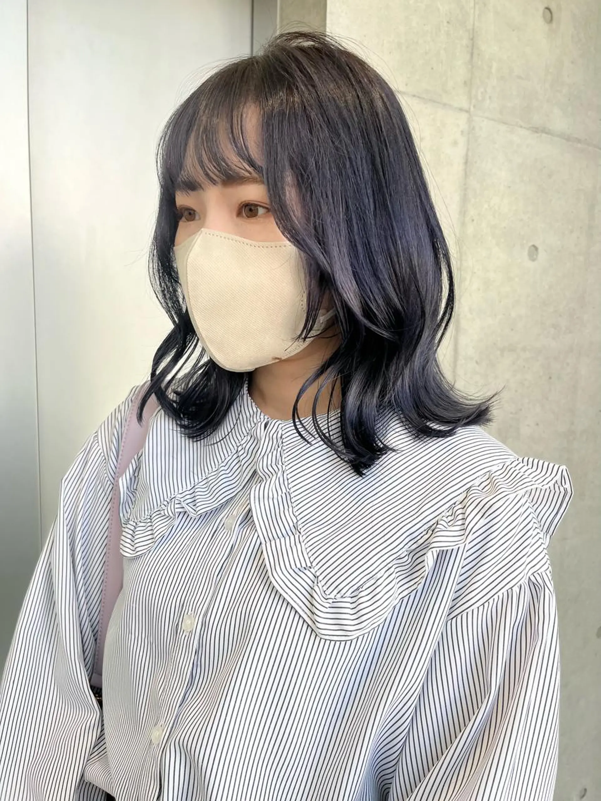 ミディアム カラー パーマ ヘアアレンジ 透明感/オリーブ/ グレージュ/YUKAのヘアスタイル