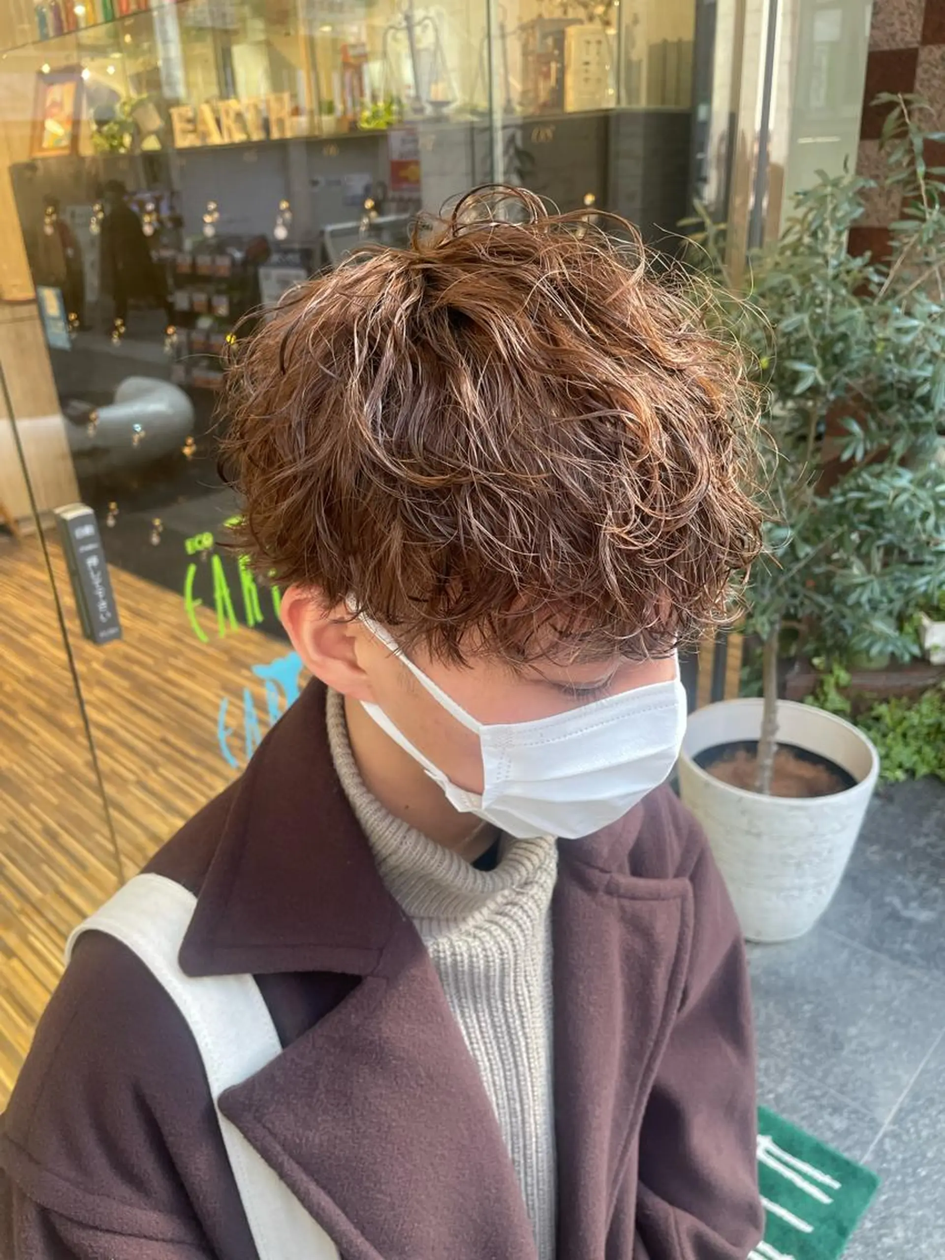 パーマ メンズ カット ヘアカラー EARTH 山﨑龍馬のヘアスタイル