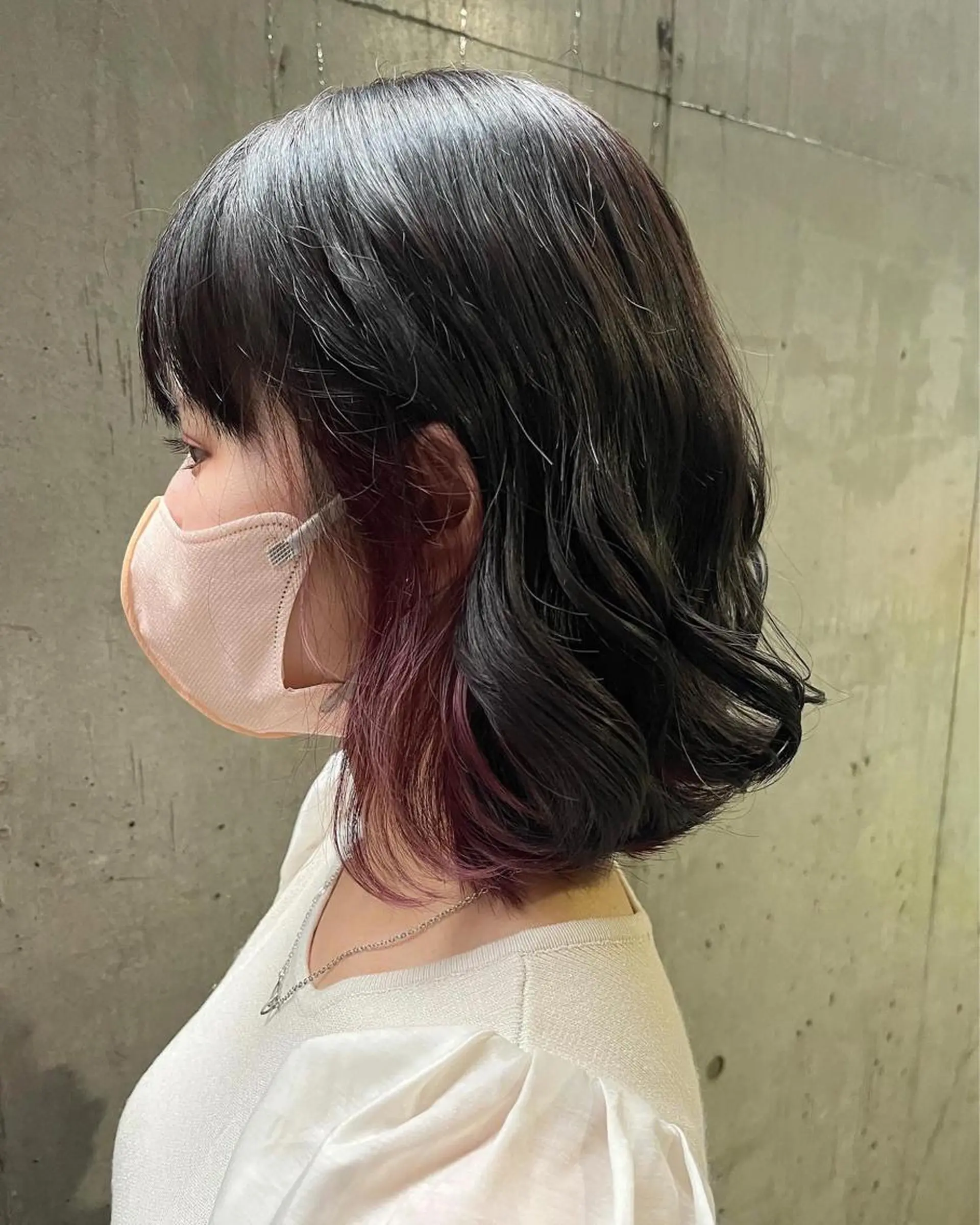 ミディアム カラー ブリーチ カット ヘアカラー トリートメント 似合わせ/ブリーチ/ 髪質改善/ミクෆ‪のヘアスタイル