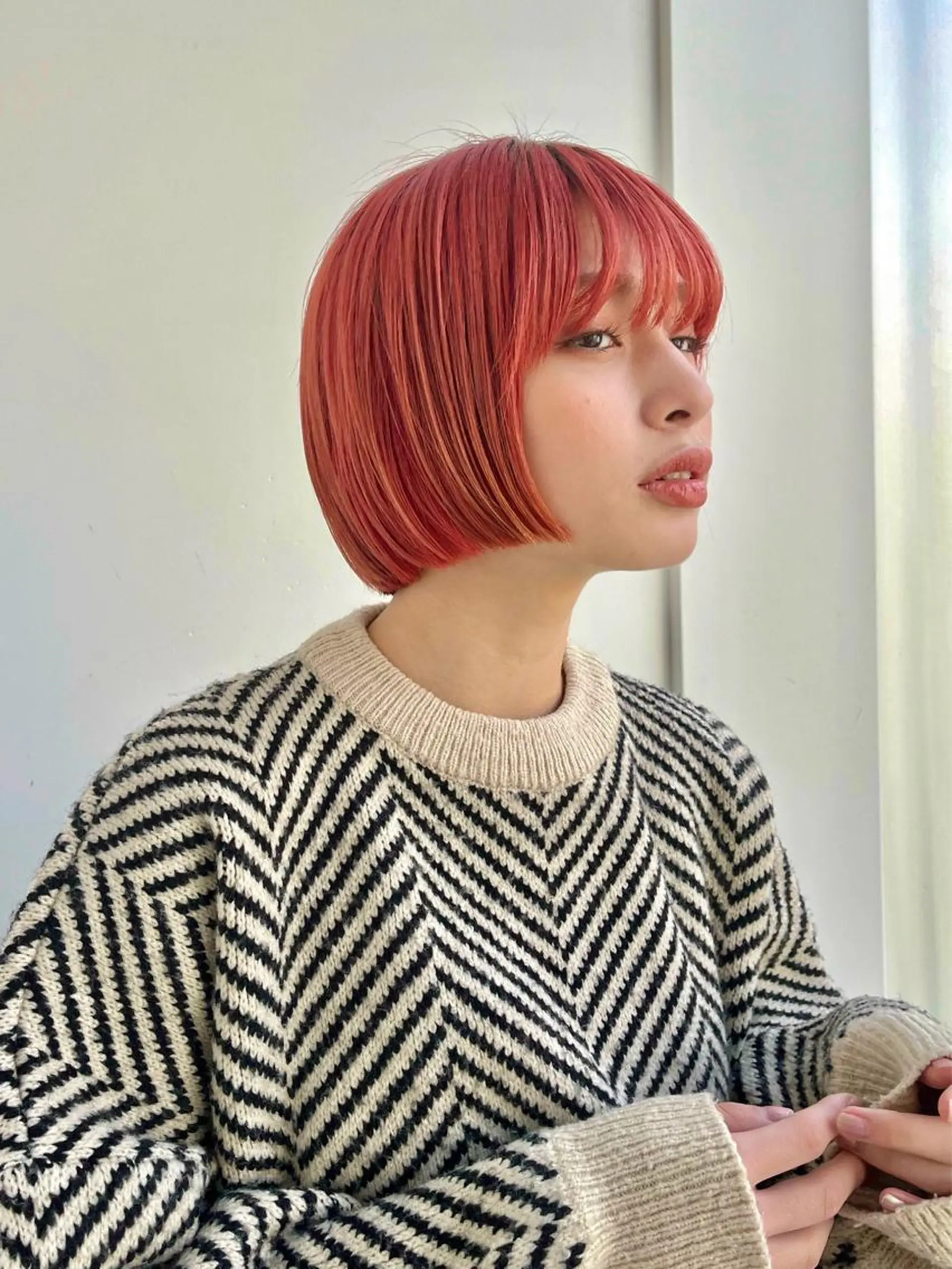 ショート カラー ボブ カット ヘアカラー あやめ【顔まわり/レ イヤー/柔らかカラ】のヘアスタイル