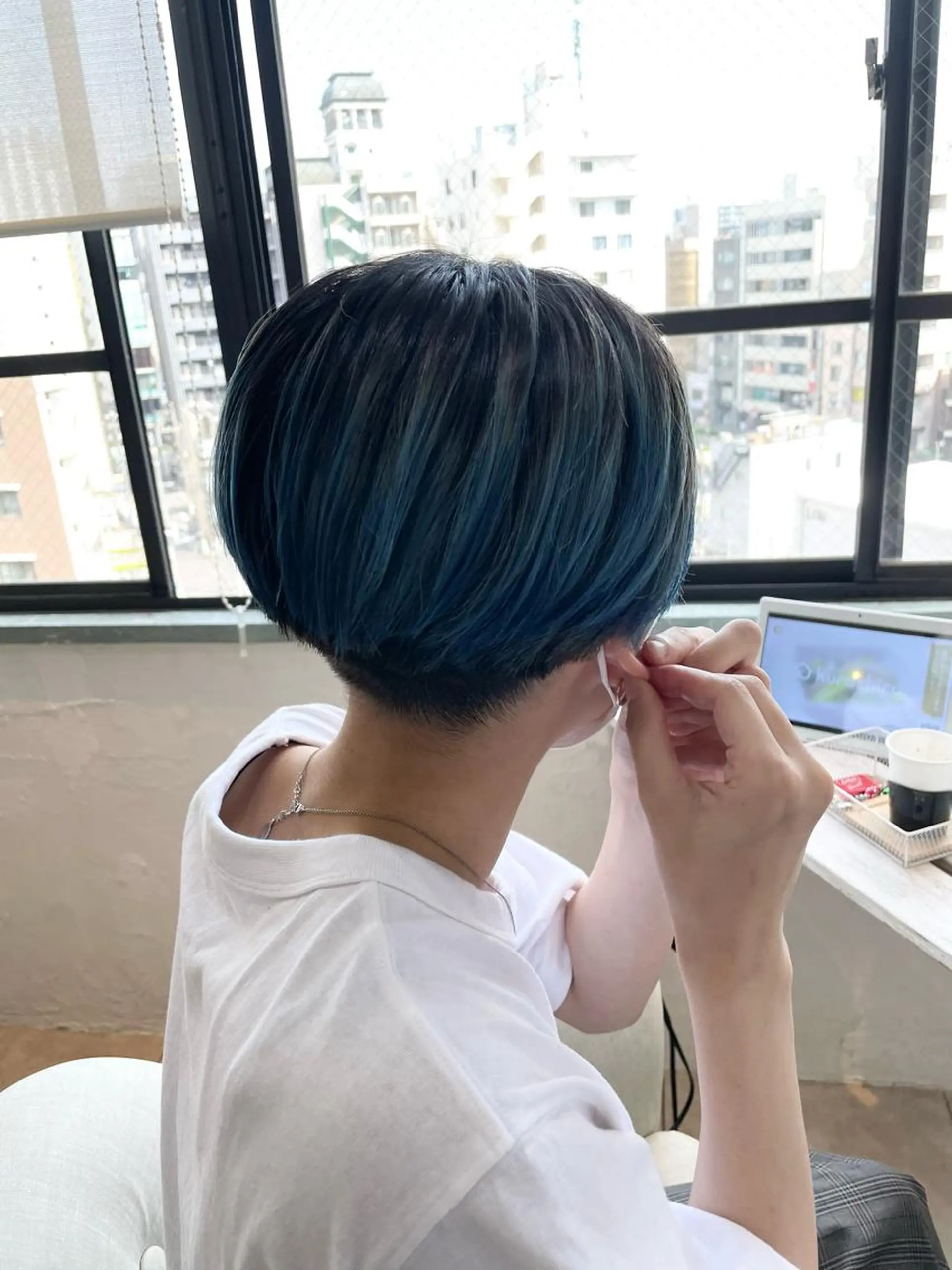 ショート カラー メンズ センターパート グラデーションカラー あしかが ゆいとのヘアスタイル