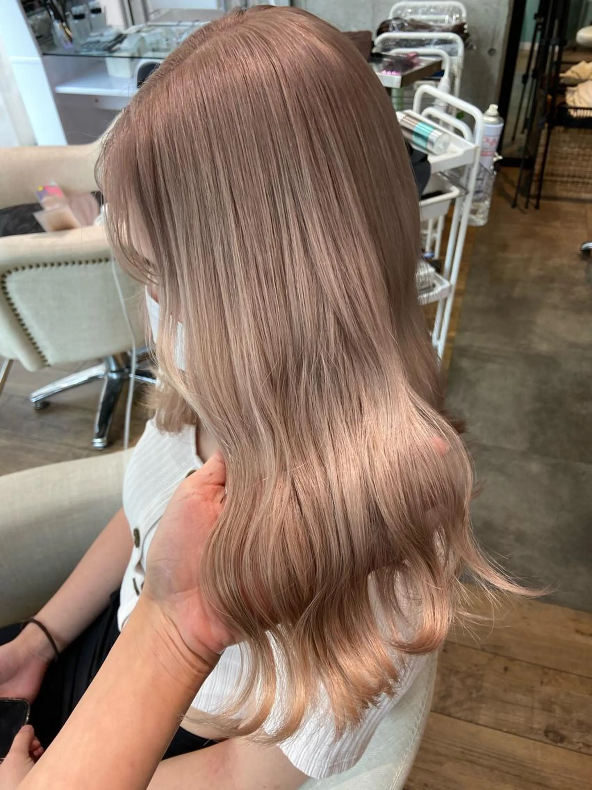 ミディアム カラー ヘアカラー トリートメント 🧸プルエクステ❤︎ ネイルKAO🧸のヘアスタイル