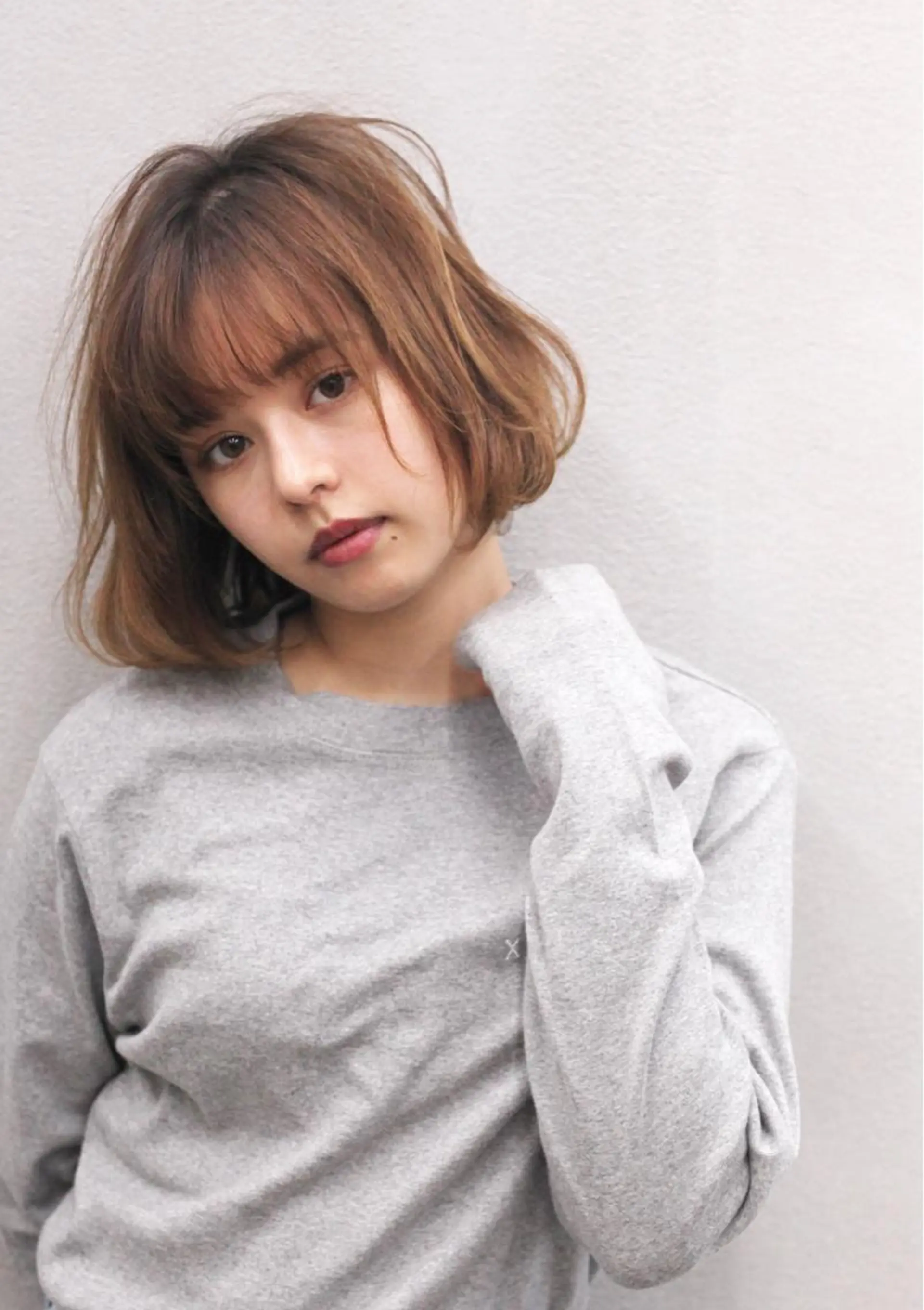 ショート カラー ボブ カット ヘアカラー ボブ/ショート/ 白髪染め/メンズ葛西のヘアスタイル