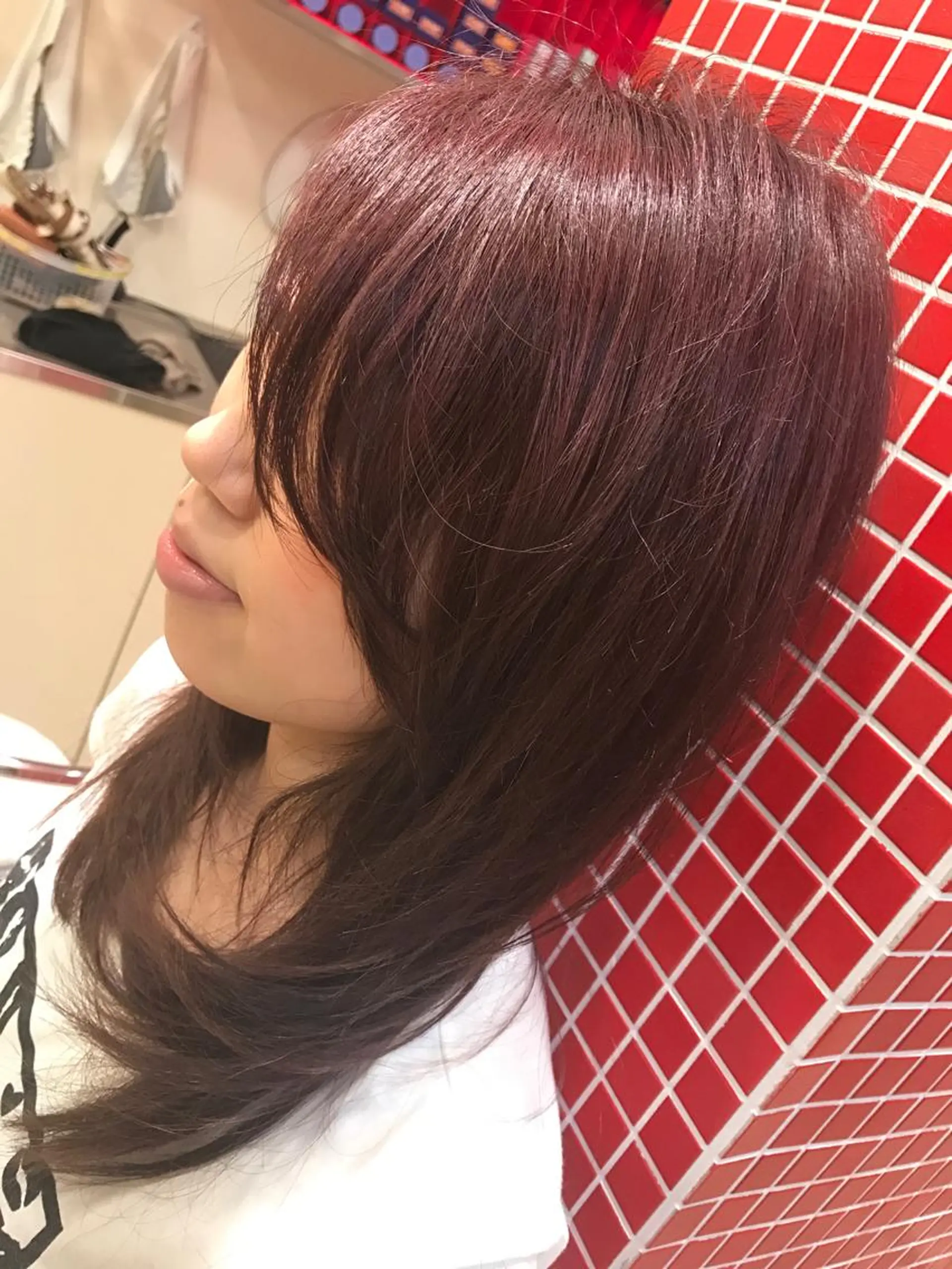 セミロング カラー 斎藤 彩香のヘアスタイル