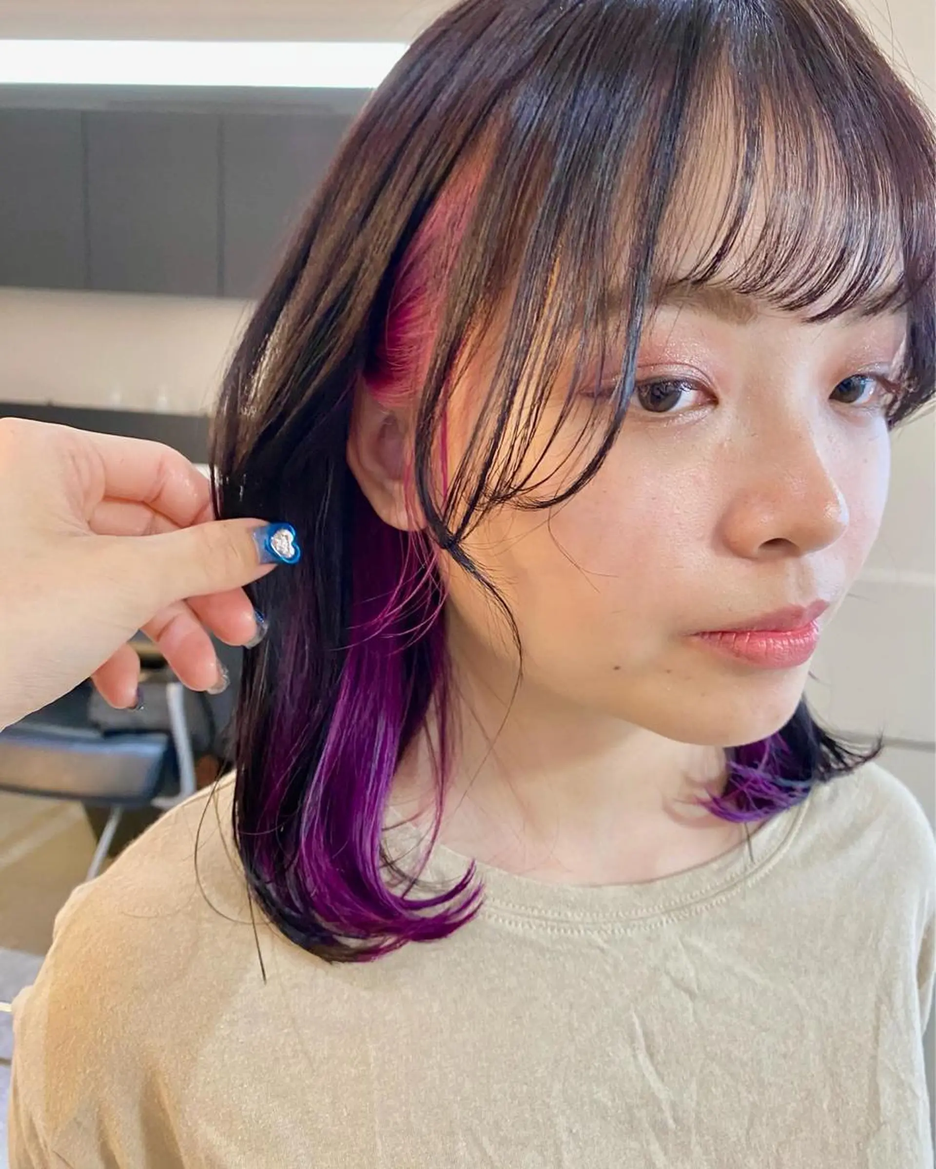 カラー ヘアカラー 梅田ハイトーン チダ ヒナノのヘアスタイル