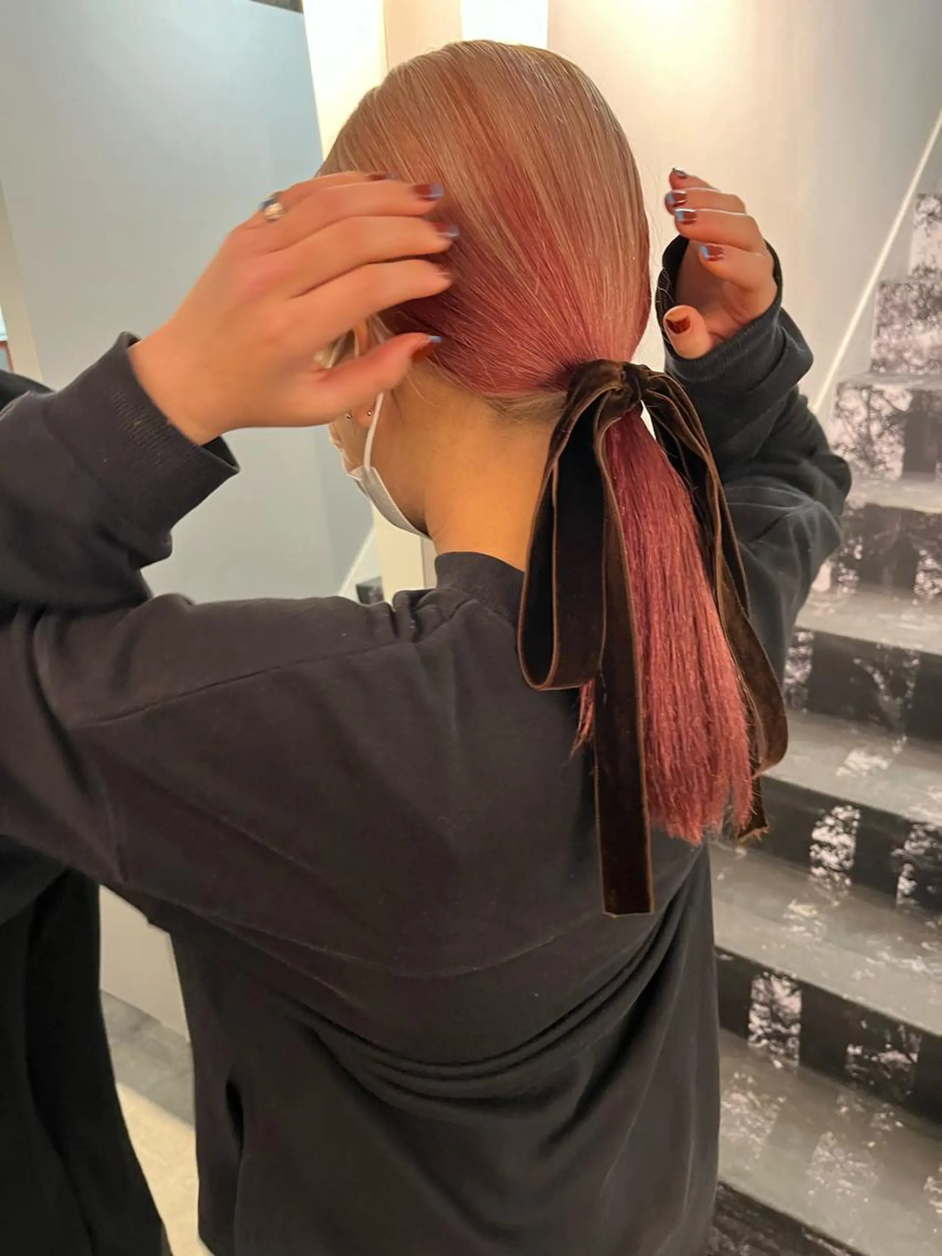 セミロング カラー ヘアアレンジ キッズ デザインカラー 原宿/キシタのヘアスタイル