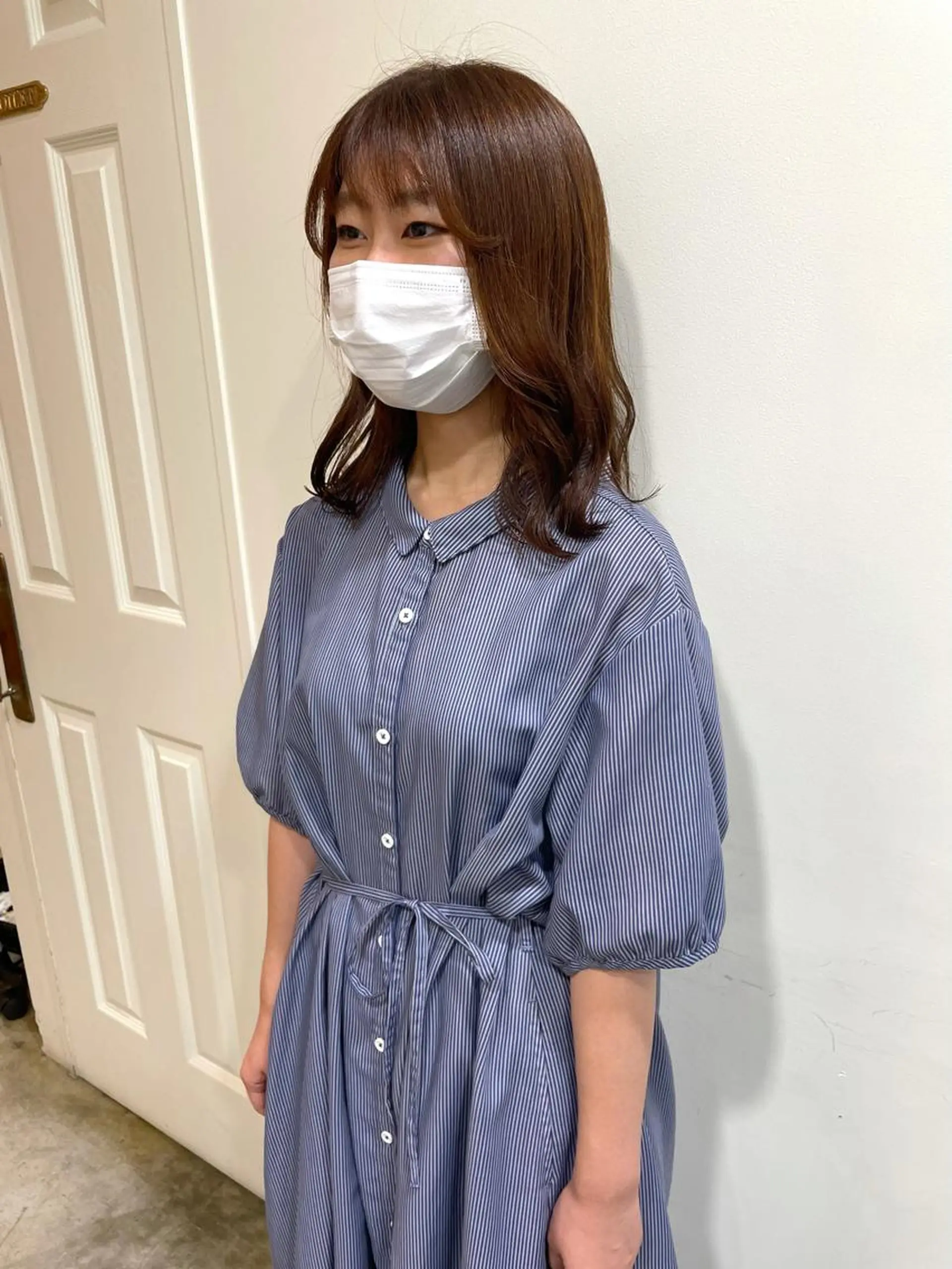 ミディアム カラー ベージュカラー オレンジ オレンジベージュ カット ヘアカラー トリートメント MIOベージュカラー 柔らかいカラーのヘアスタイル