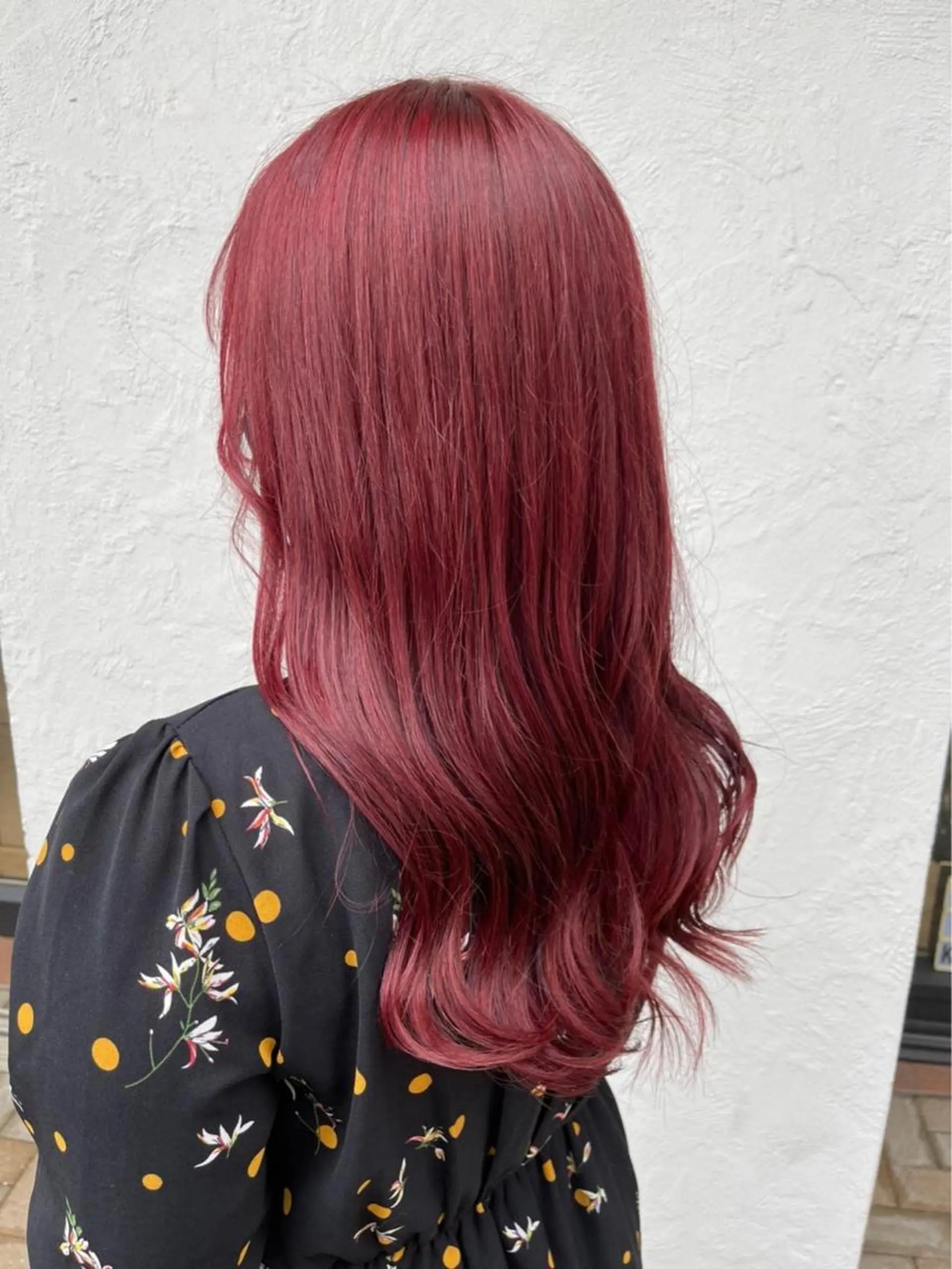 ミディアム カラー ヘアアレンジ ブリーチ ピンクカラー 髪質改善/ ツヤ髪カラー/高井のヘアスタイル