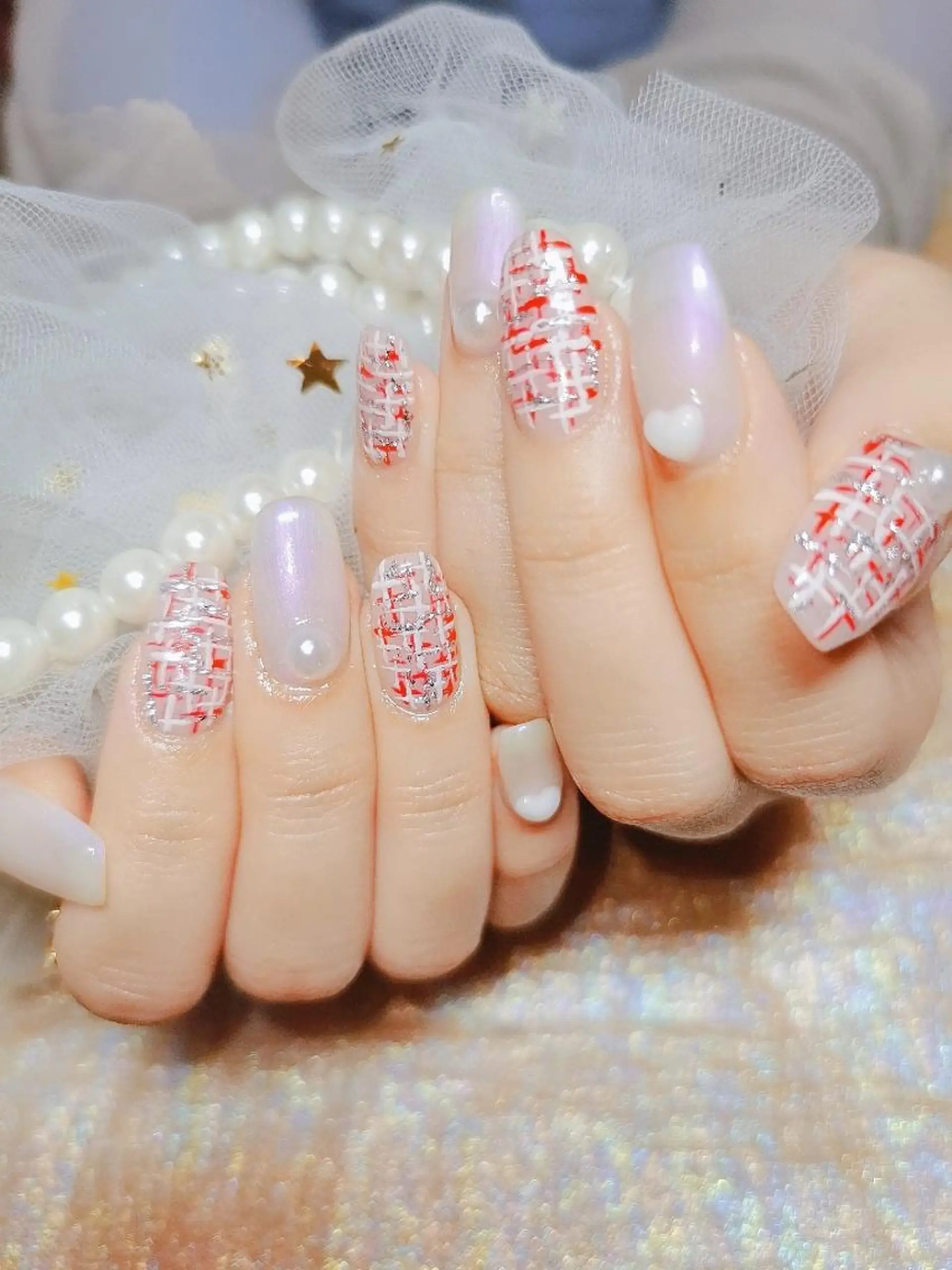 ネイル ハンドネイル ネイリストゆか💅 長さだし、深爪矯正のネイルデザイン