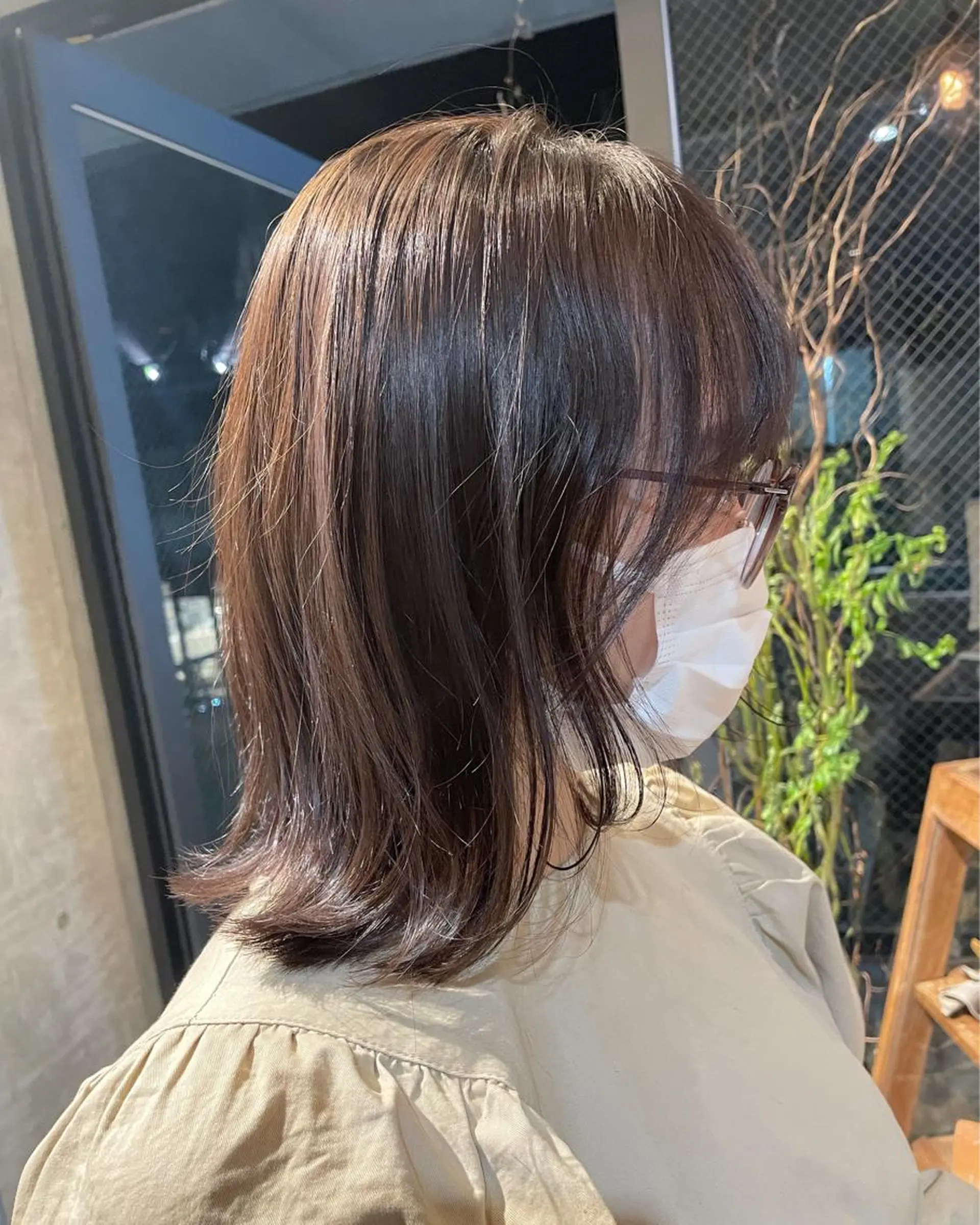 ミディアム カラー ヘアアレンジ ベージュカラー ラベンダーカラー ラベンダーベージュ GO TODAY  シェアサロン札幌店所属・kana .のヘアスタイル