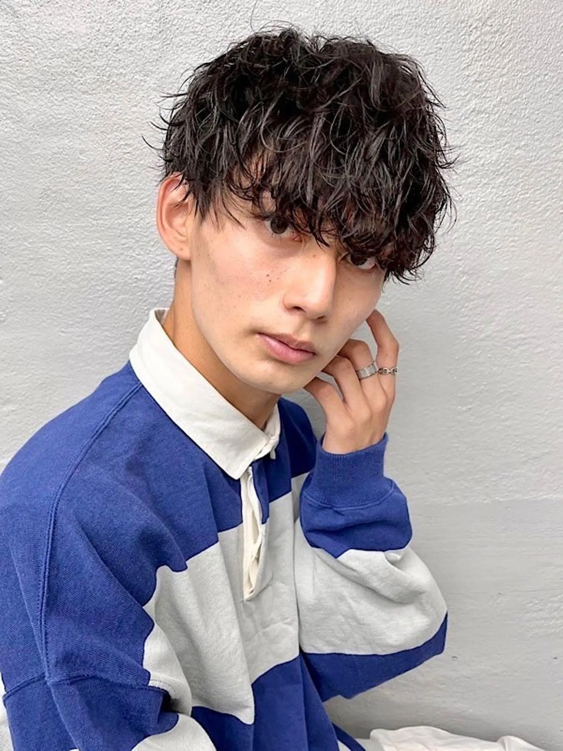 パーマ メンズ ｳﾙﾌ/ｾﾝﾀ- ﾊﾟｰﾄ【ﾅﾅﾐ】のヘアスタイル