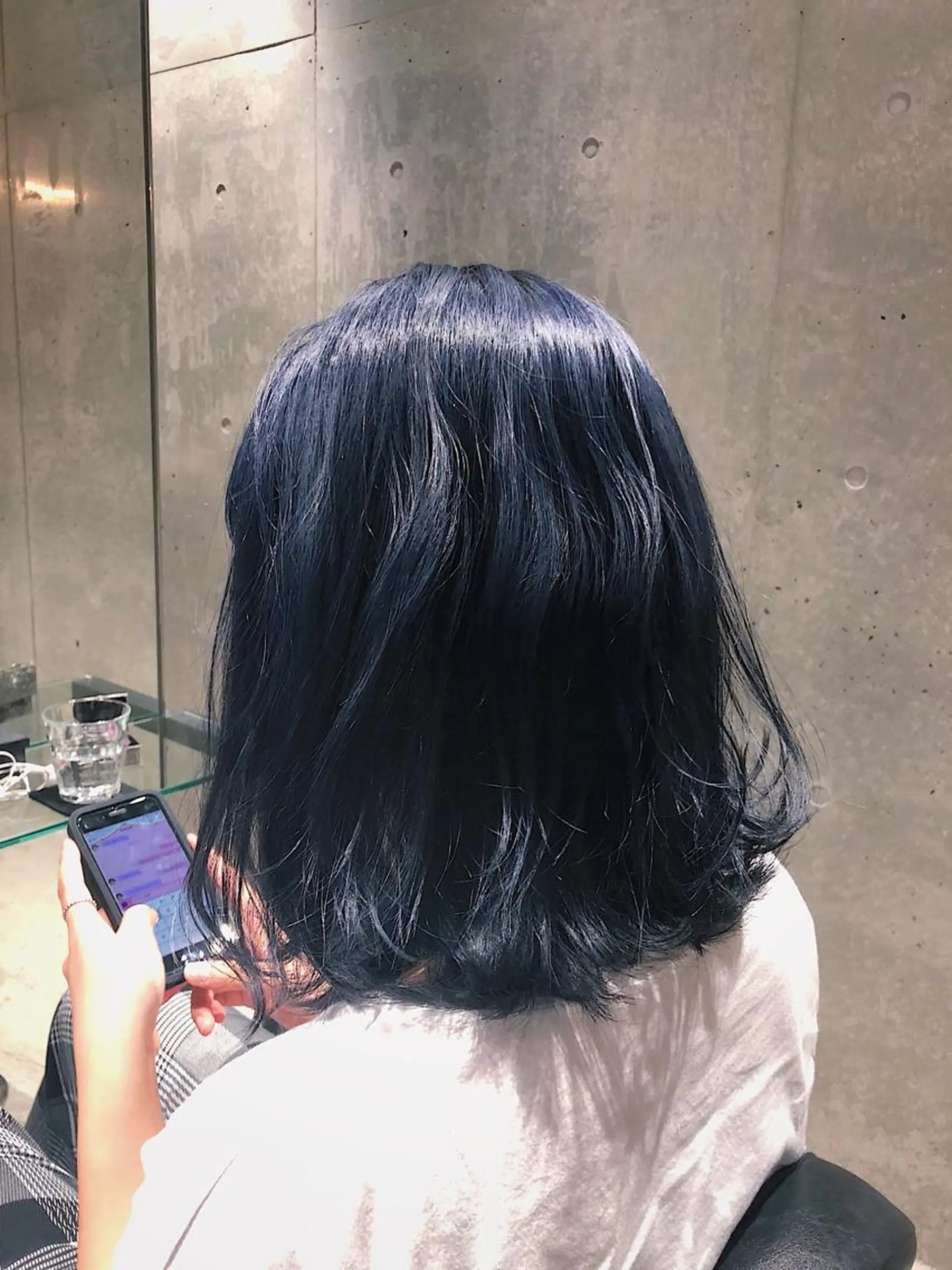 ミディアム カラー ヘアアレンジ ダブルカラー ネイビーカラー 遠藤悠大/メンズ縮毛 /メンズカットのヘアスタイル