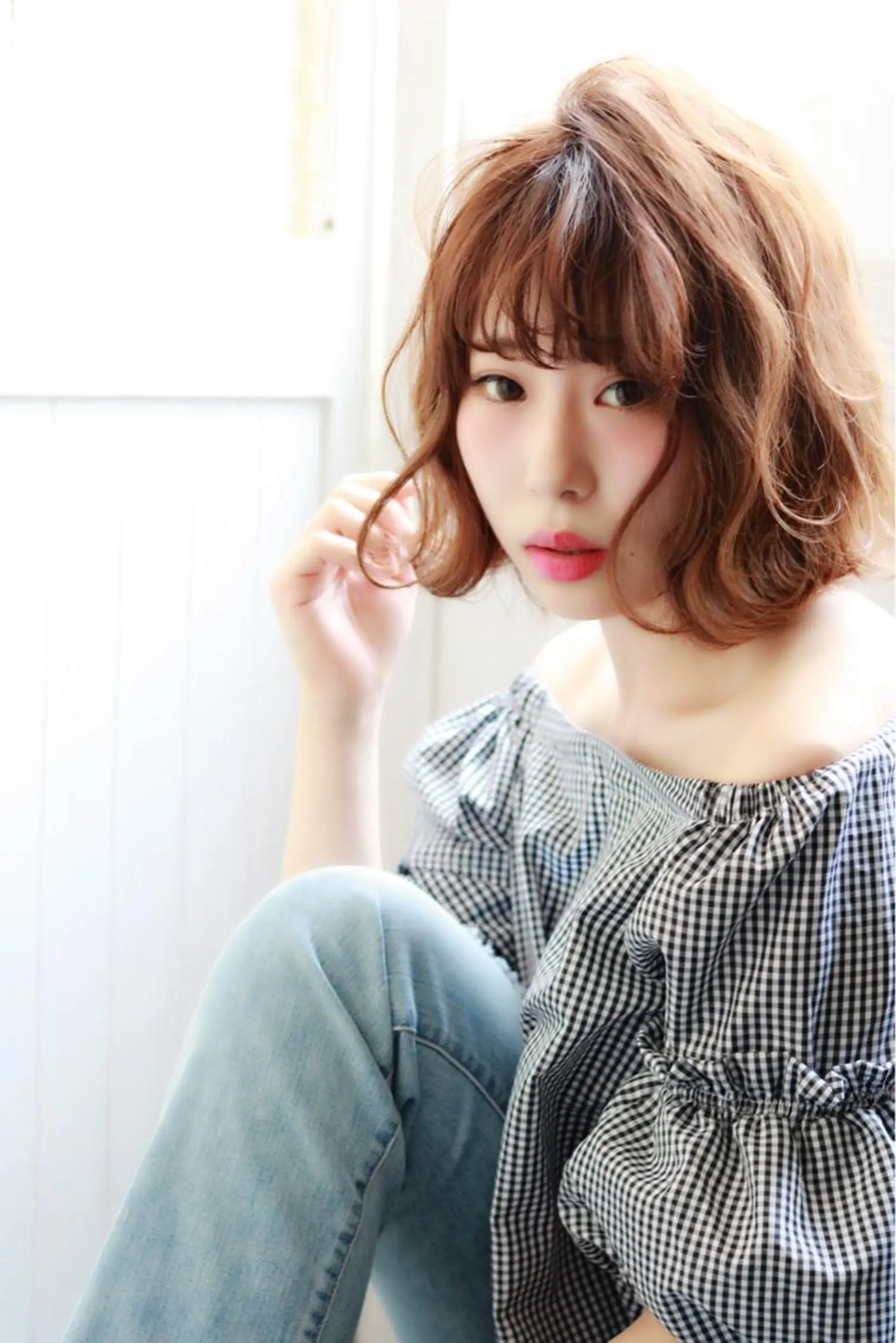 ミディアム ミディアムパーマ ほさか しんごのヘアスタイル