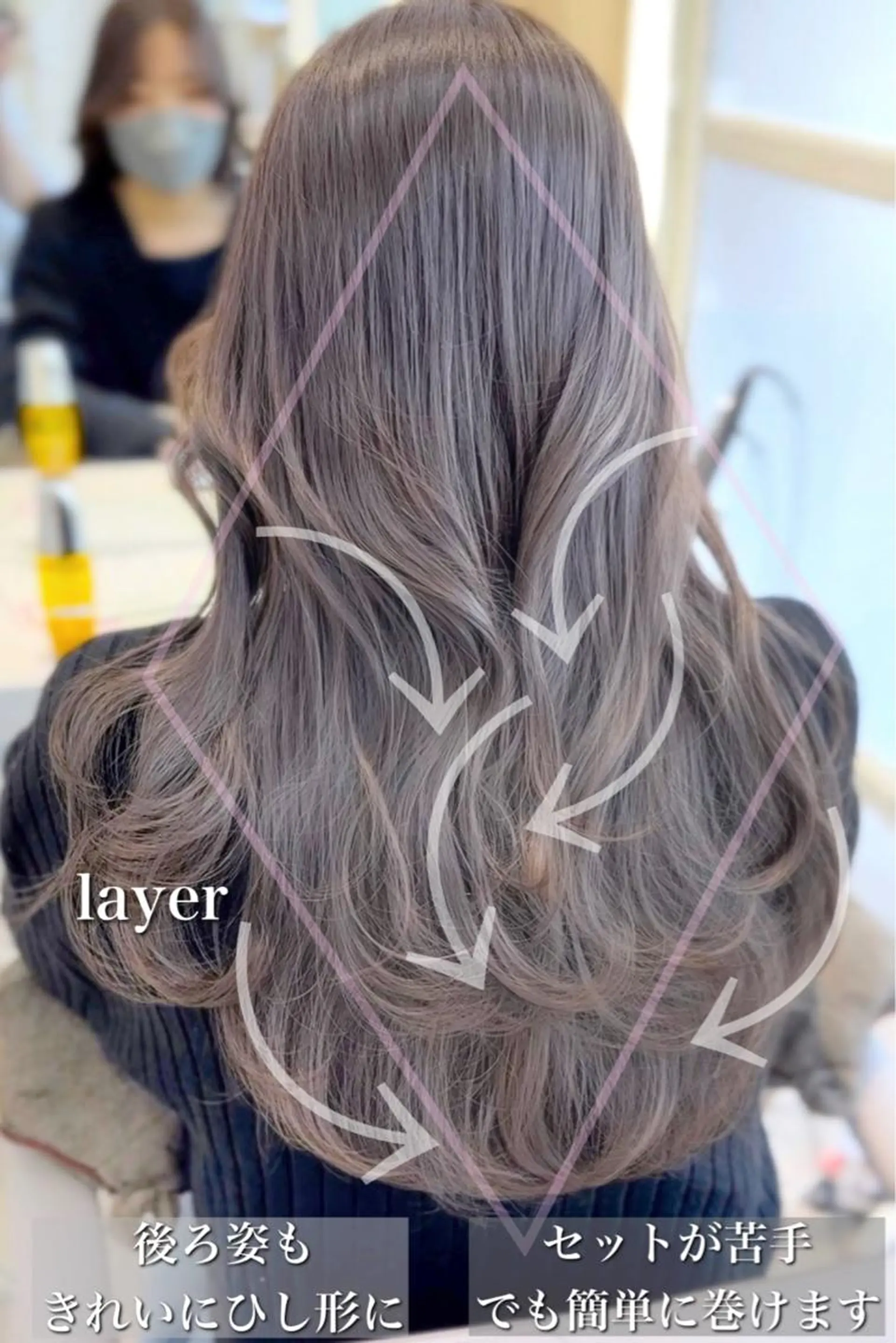 セミロング カラー アッシュ ベージュカラー 黒髪 ブリーチ ブルーカラー カット ヘアカラー トリートメント 顔周り特化/韓国ヘア /レイヤー/吉野幸大のヘアスタイル