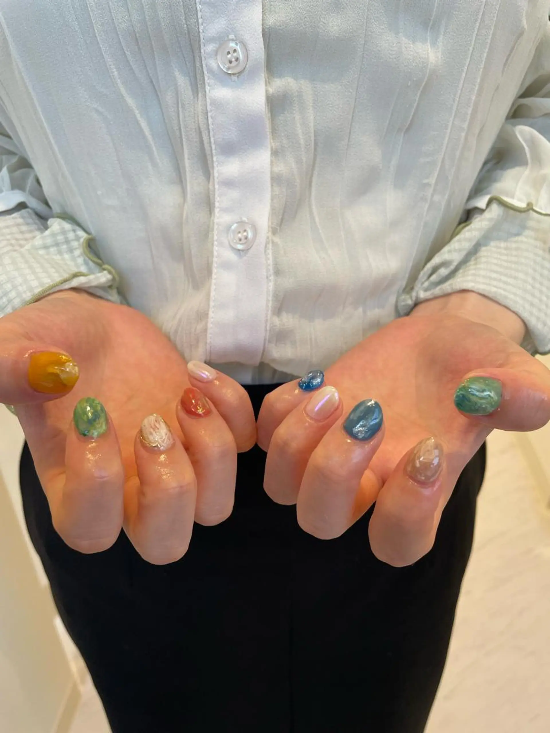 ネイル ハンドネイル 束感まつ毛/ネイル/ LED♥KIRARAのマツエク・マツパデザイン