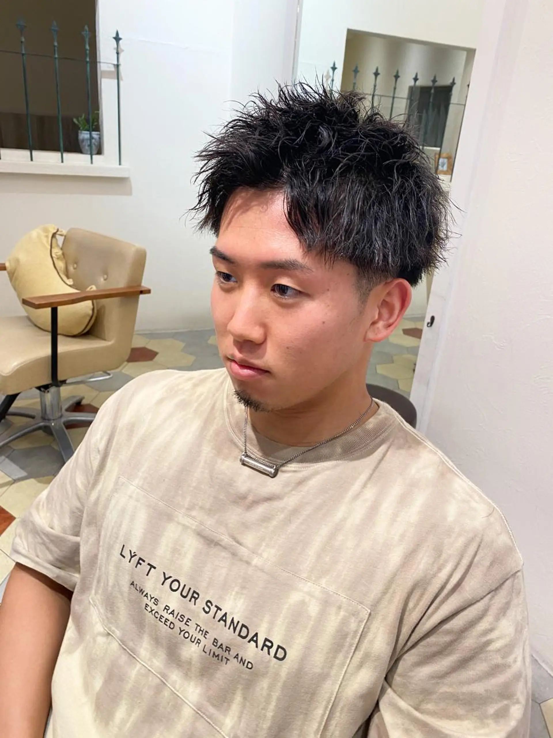 ショート パーマ メンズ カット パーマ 菊池大一 溝の口パーマのヘアスタイル