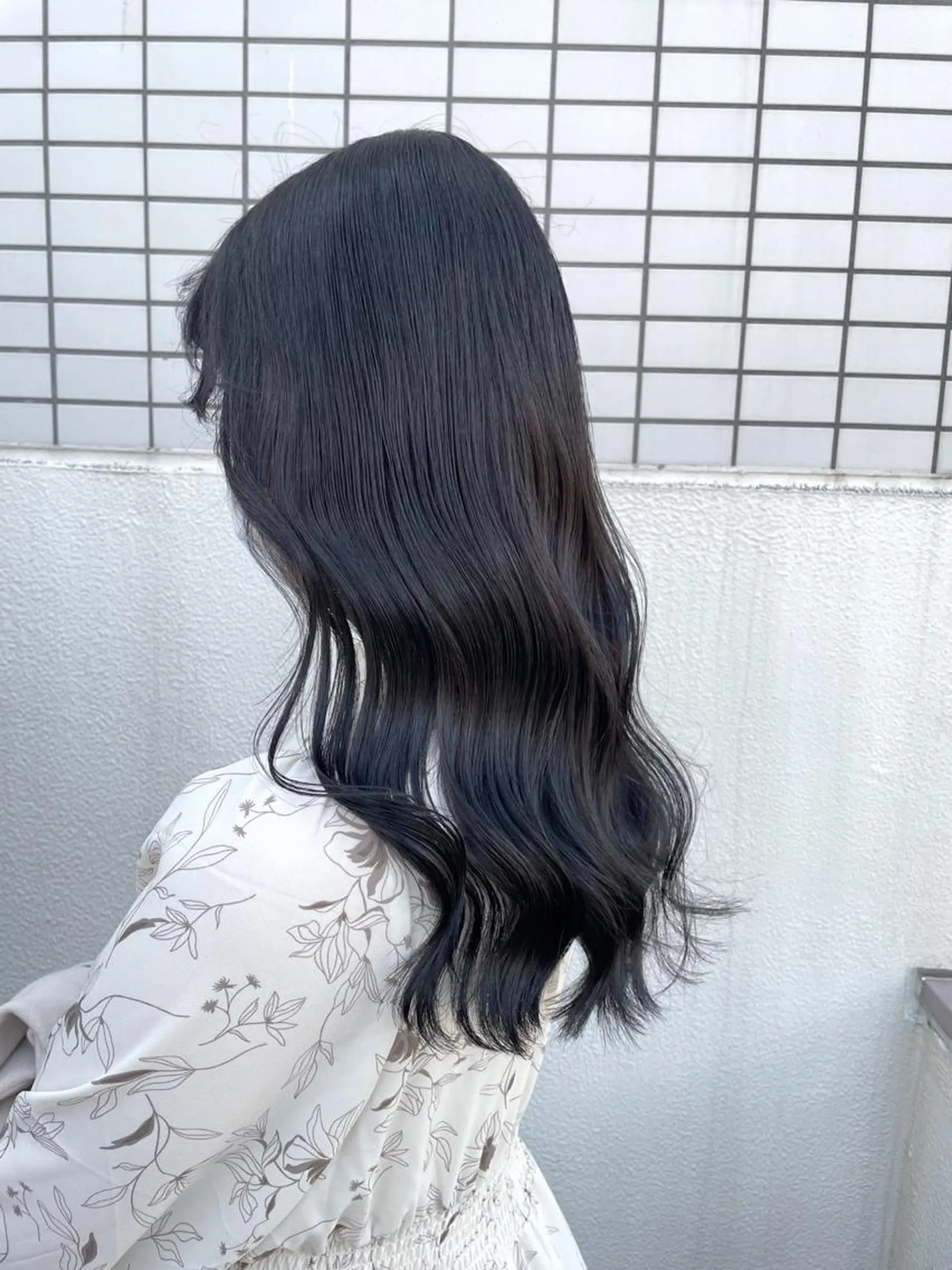 ロング カラー 黒髪 ブルーカラー ブルーブラック 韓国風ヘア ヘアカラー トリートメント ヘアセット 透明感カラー🤍 Kaitoのヘアスタイル