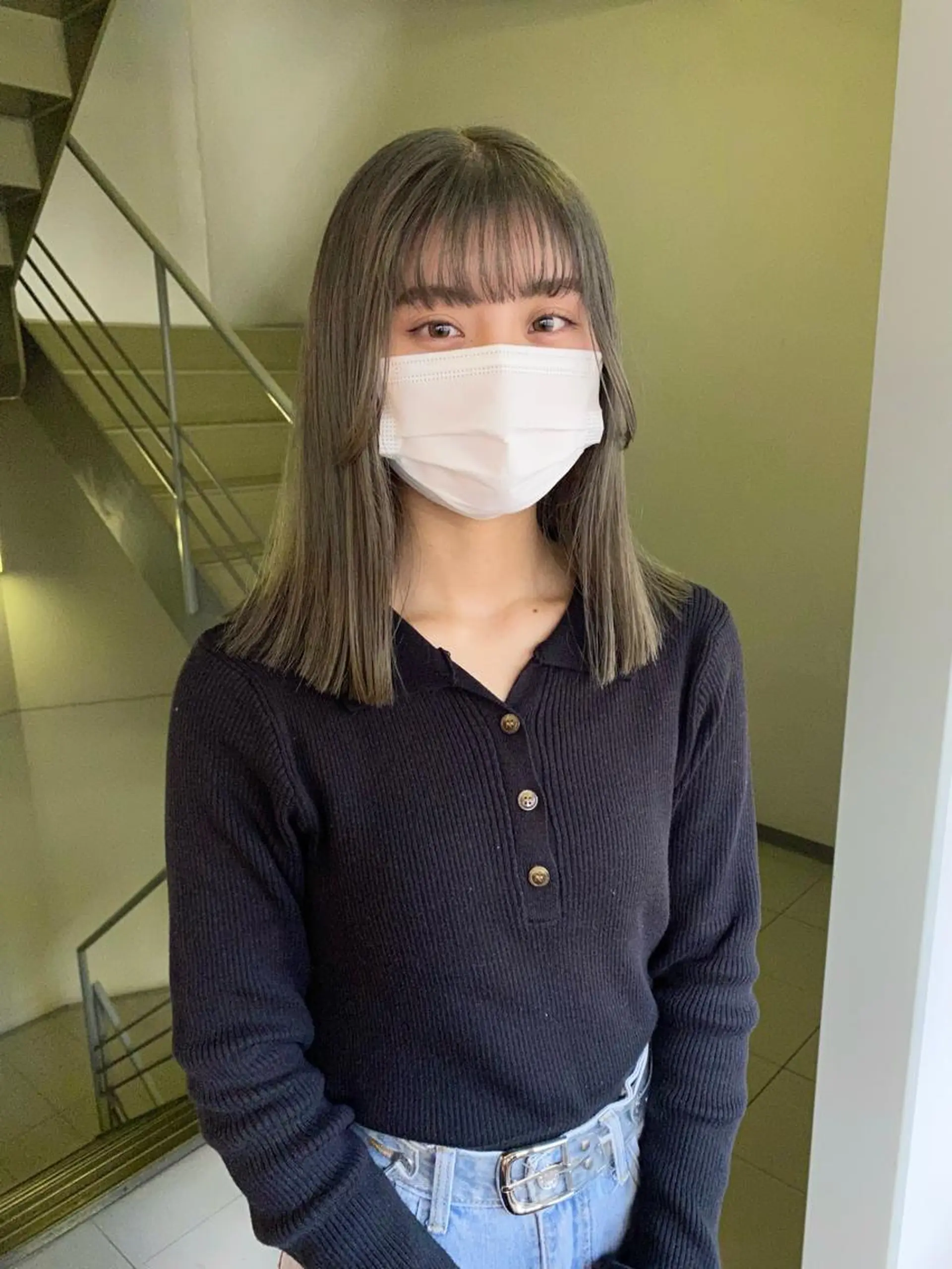 ミディアム カラー パーマ ヘアアレンジ 髪と音処　マトぺ所属・デザインカラー/ボブ ブリーチカラー/ユリのヘアスタイル