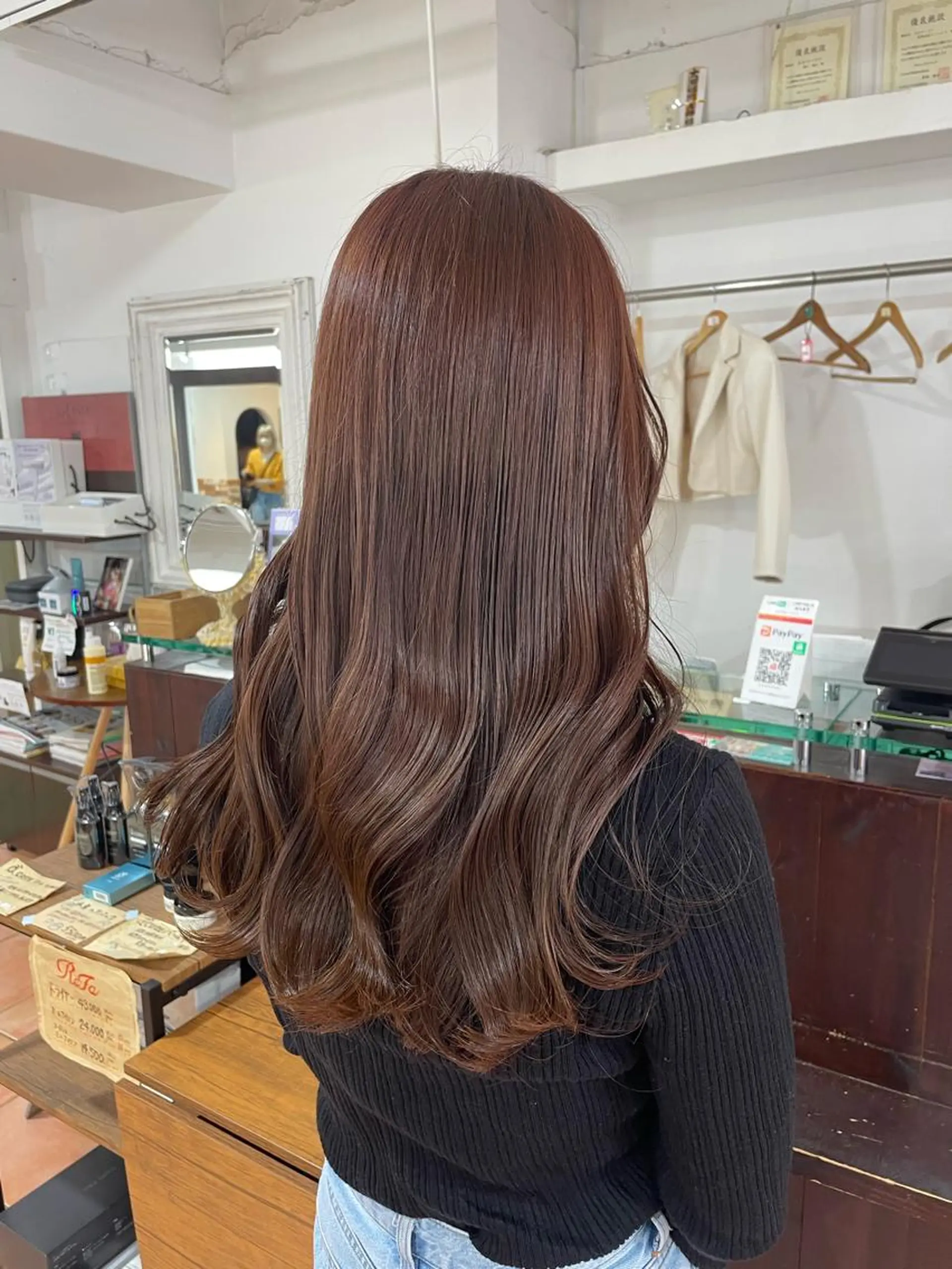 ロング カラー ブラウンカラー ピンクカラー ピンクブラウン 🦋透明感 艶カラー Rie🦋のヘアスタイル