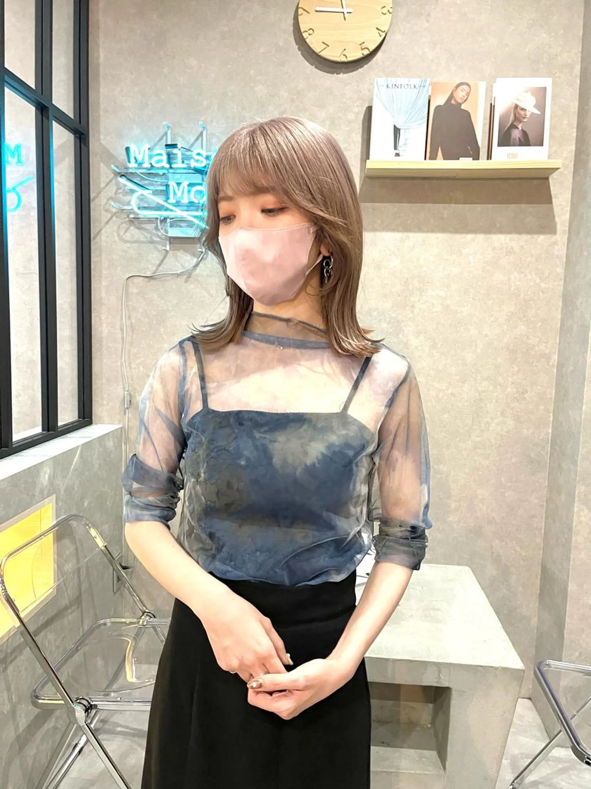 ミディアム カラー カット ヘアカラー トリートメント mood tatemachiのヘアスタイル