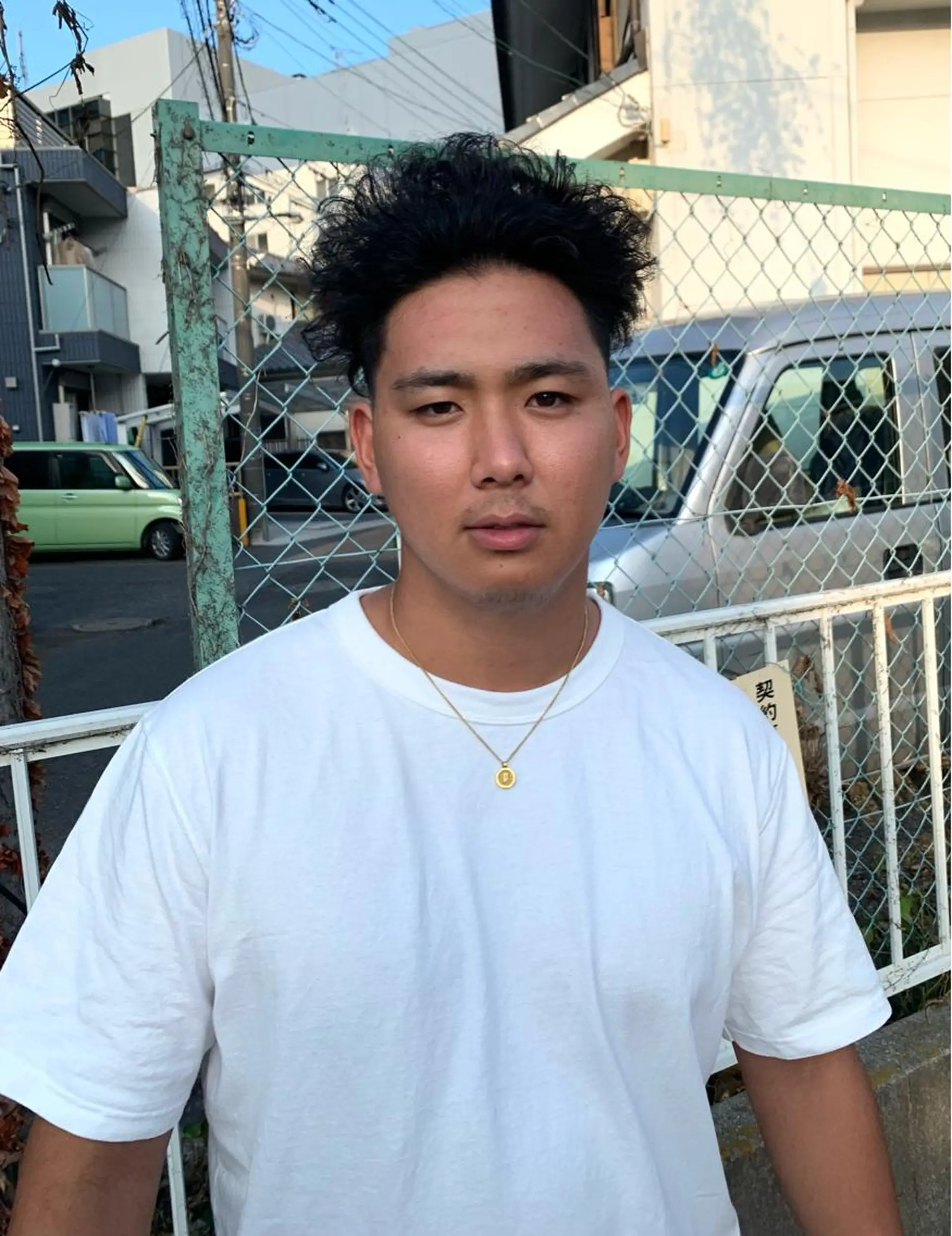 メンズ スパイキーパーマ 柏NO1 藤本葉のヘアスタイル