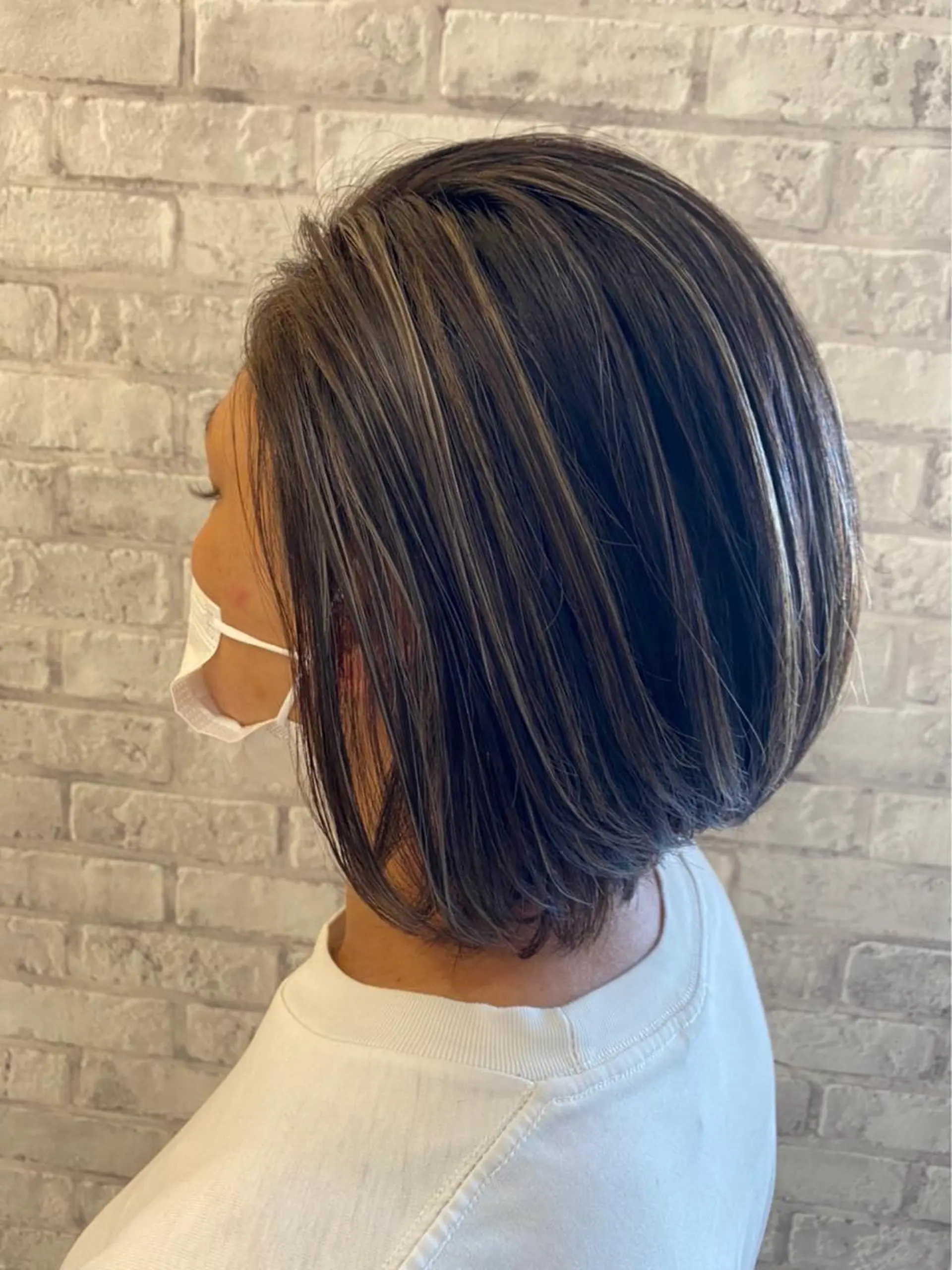 ミディアム カラー ヘアカラー トリートメント ヘアセット 渡部雄大 ショート／縮毛矯正のヘアスタイル