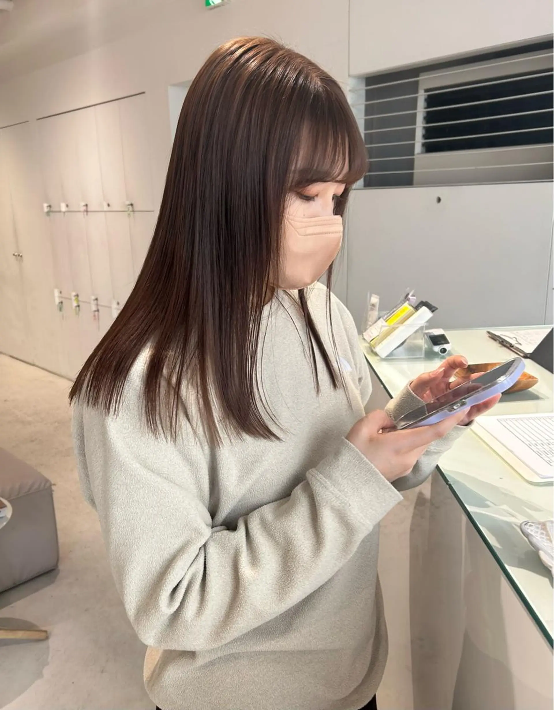 セミロング ヘアカラー 透明感カラー🫧 nanohaのヘアスタイル