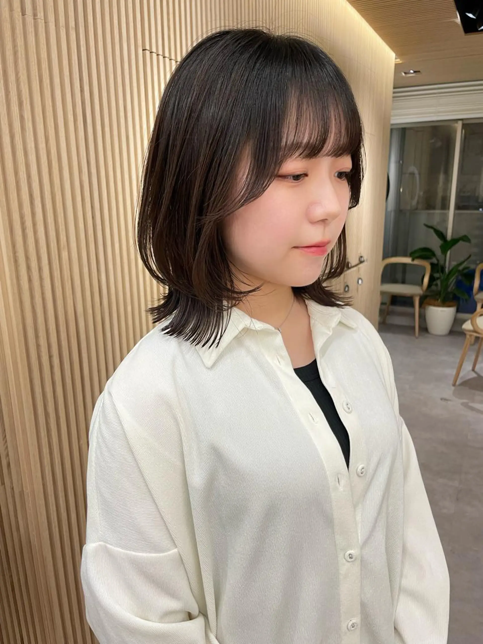 ミディアム レイヤー縮毛矯正 ささきすずね💗のヘアスタイル