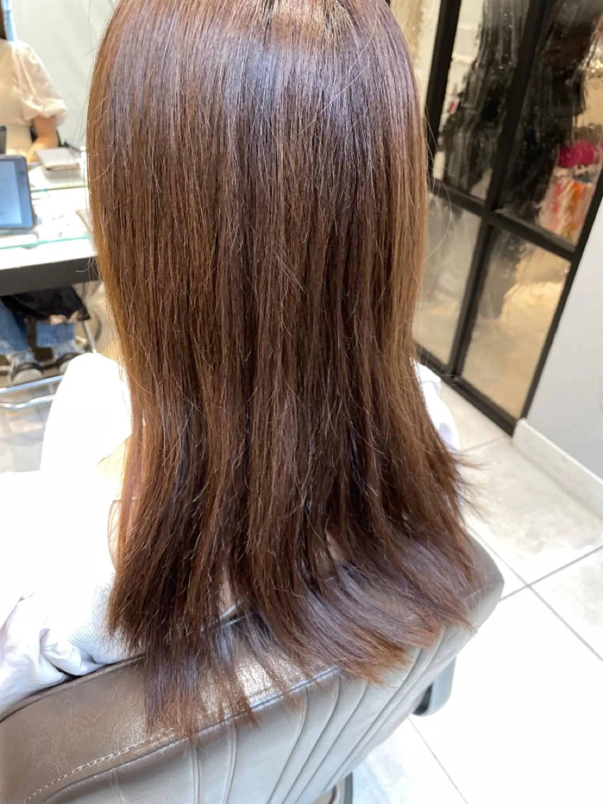 セミロング カラー グレージュ カット ヘアカラー トリートメント 💎小顔前髪&髪質 改善カラー💎片桐のヘアスタイル