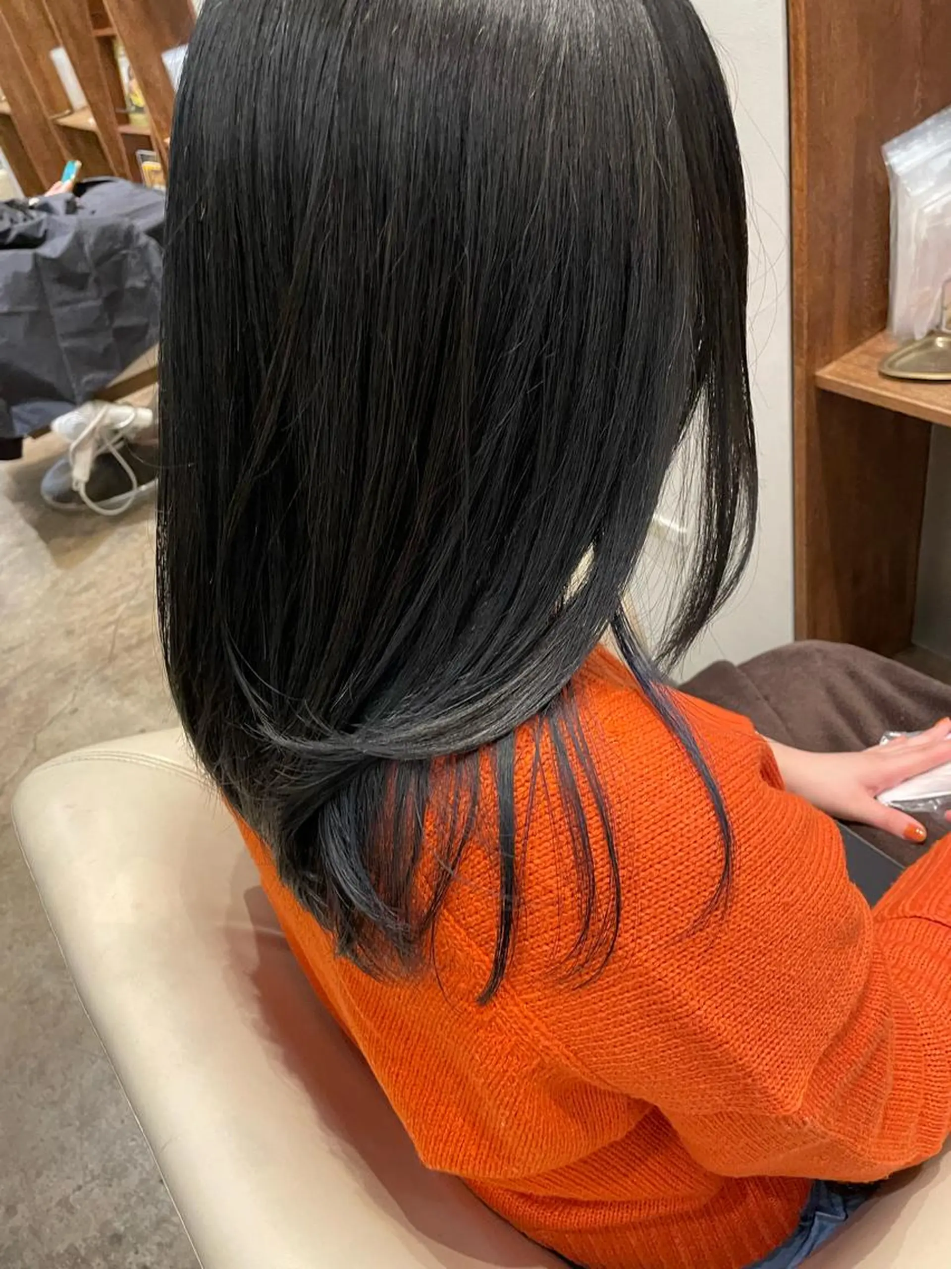 セミロング カラー ヘアカラー トリートメント 【完全個室】髪質改善 暖色カラー/山崎唯奈のヘアスタイル