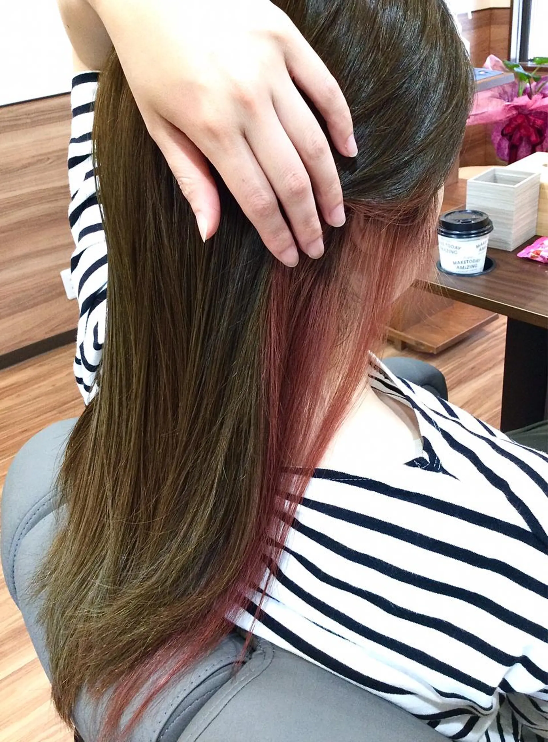 ロング カラー ブリーチ ダブルカラー Annon プライベートサロンのヘアスタイル