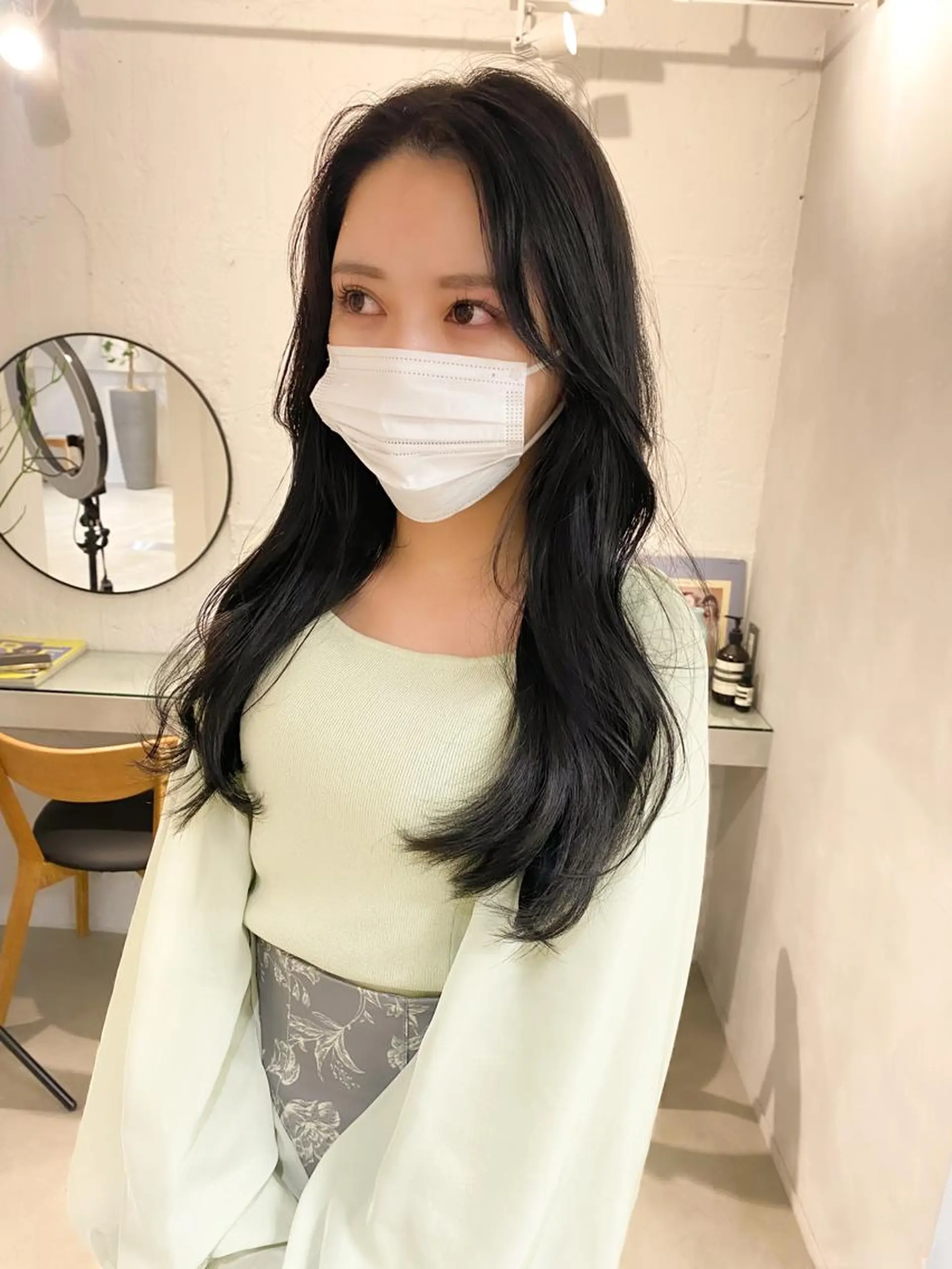 セミロング セミロングパーマ 韓国風ヘア カット パーマ トリートメント レイヤーカットのプロ 大人ヘア宮森貴志のヘアスタイル