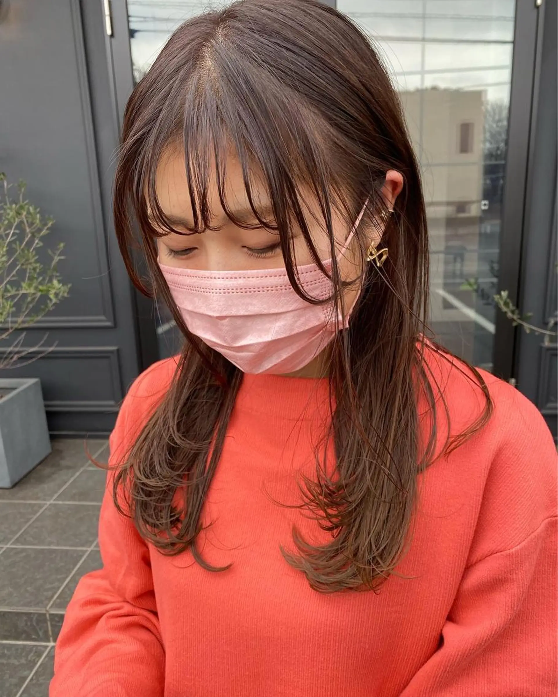 セミロング カラー カット ヘアカラー トリートメント 成松 勇治のヘアスタイル