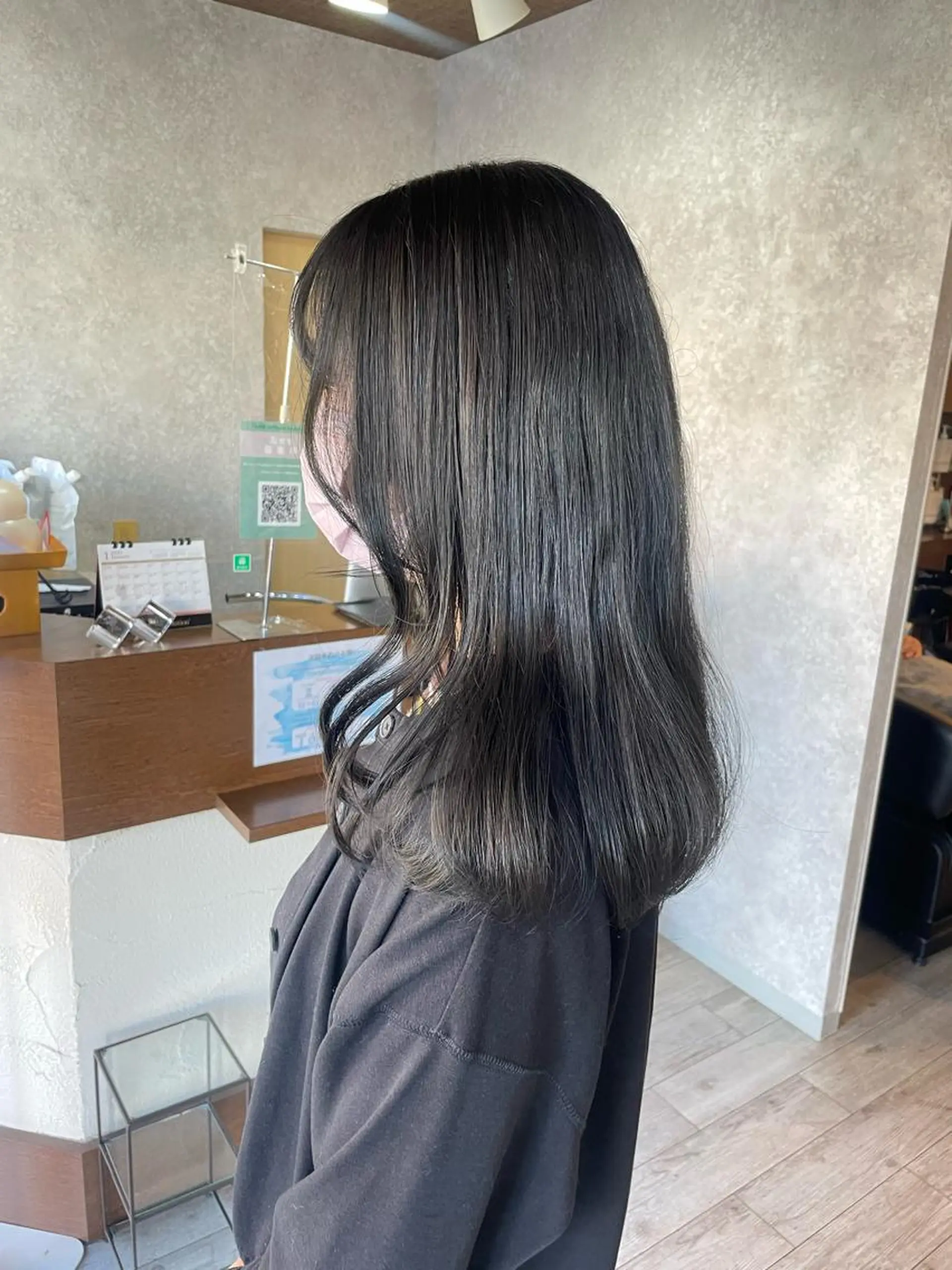 セミロング カラー 黒髪 ヘアカラー トリートメント 高橋 みく/ minim 暖色のヘアスタイル