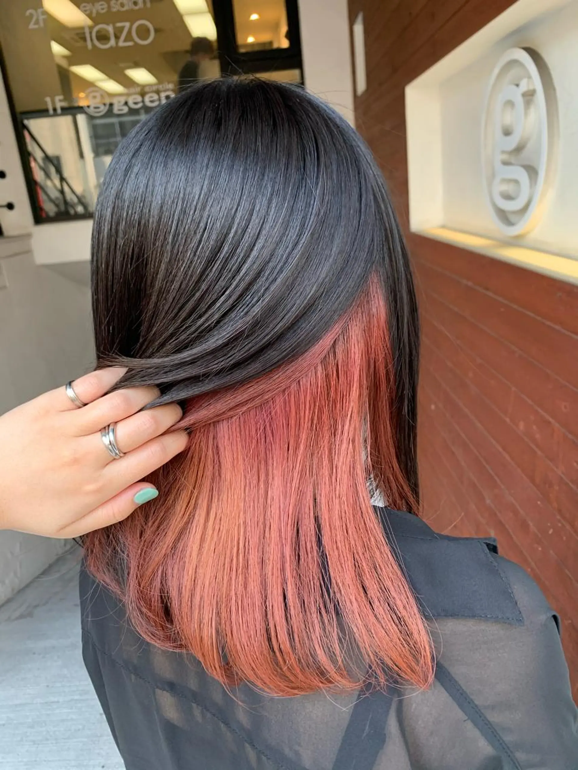 ミディアム カラー インナーカラー オレンジ カット ヘアカラー トリートメント IORI #韓国ヘア#髪質改善のヘアスタイル