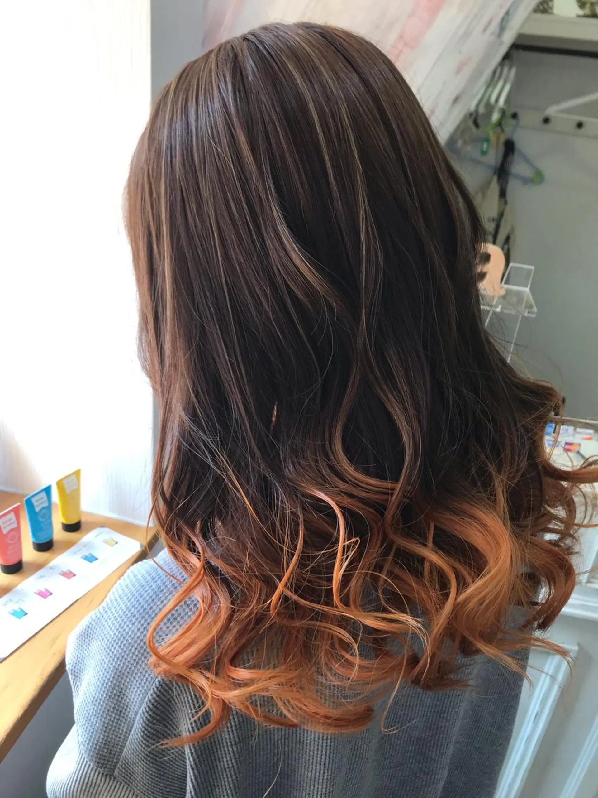 ミディアム カラー 前髪カット無料🎉 髪質改善✨影山湧市のヘアスタイル