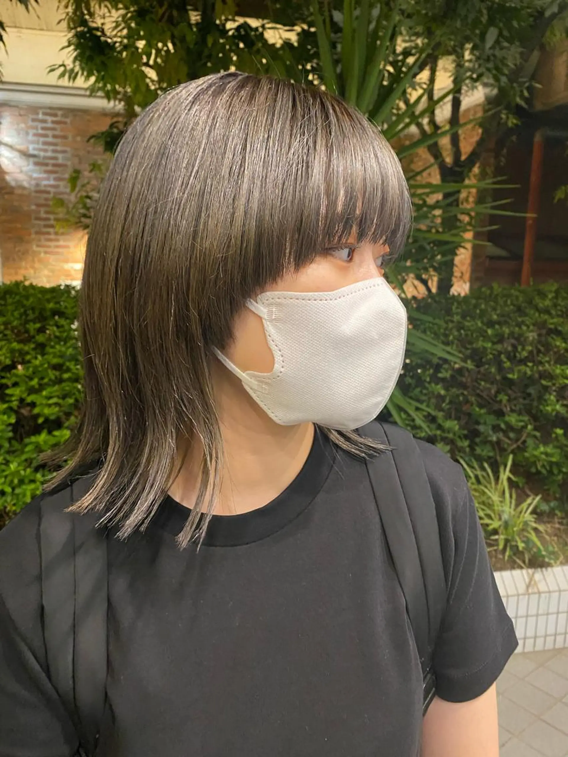 ミディアム カラー ヘアカラー 平野恵/透明感カラー ブリーチ/ボブのヘアスタイル