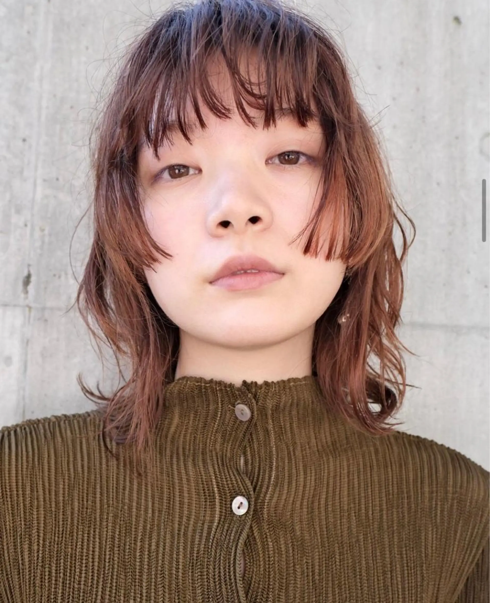 セミロング カラー パーマ カット ヘアカラー ウツワ所属・高円寺/loca/ 田中南帆のヘアスタイル