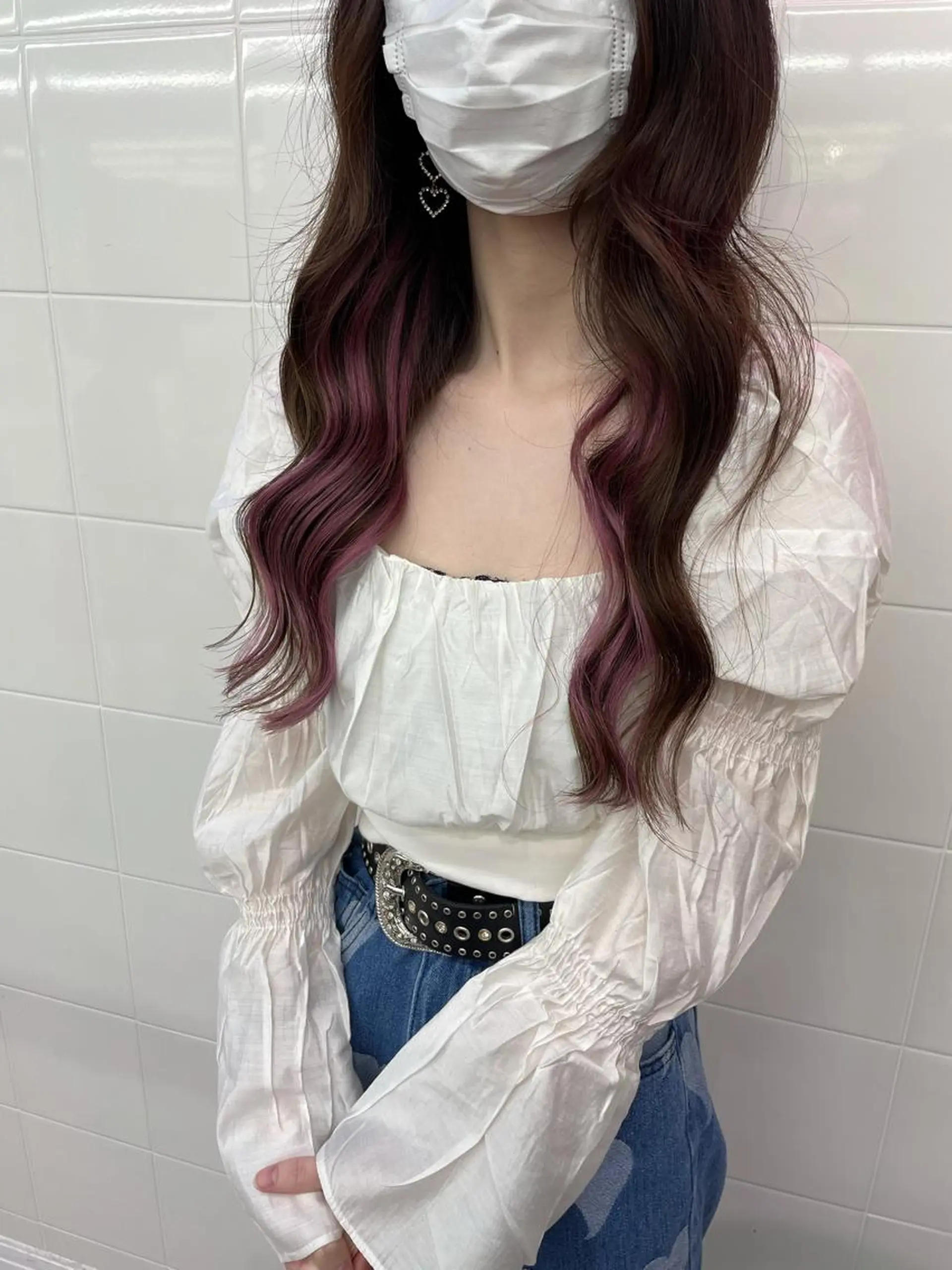 ロング カラー ブラウンカラー ピンクカラー ピンクブラウン エクステ 🌈プルエクステ& ハイトーン🌈関飛鳥のヘアスタイル